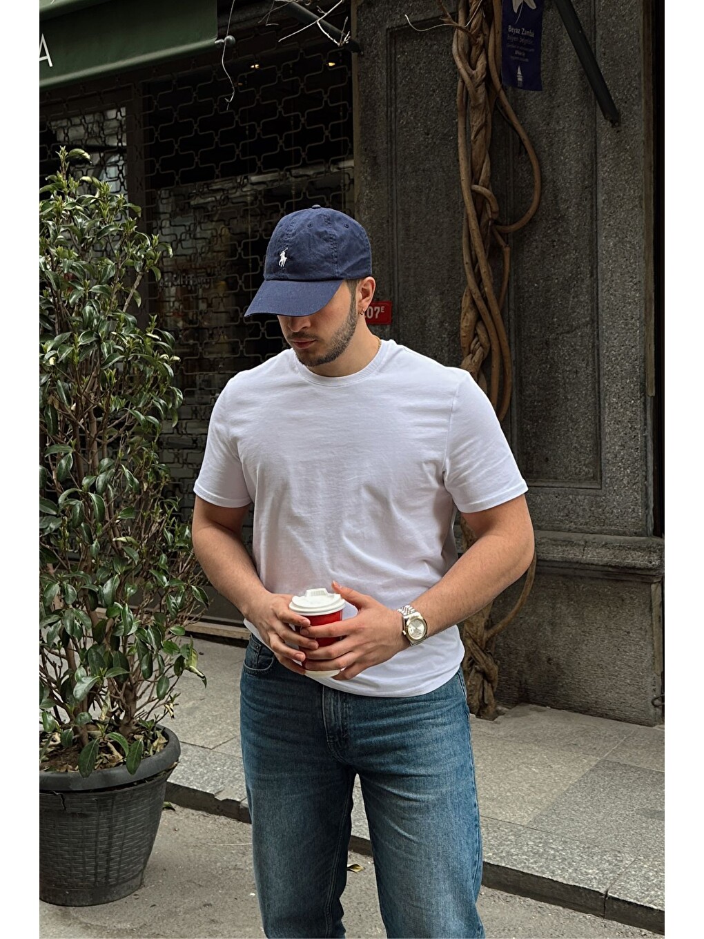 Beyaz Erkek Regular Fit Yüksek Kalite %100 Pamuk Basic Tişört 24/1-6