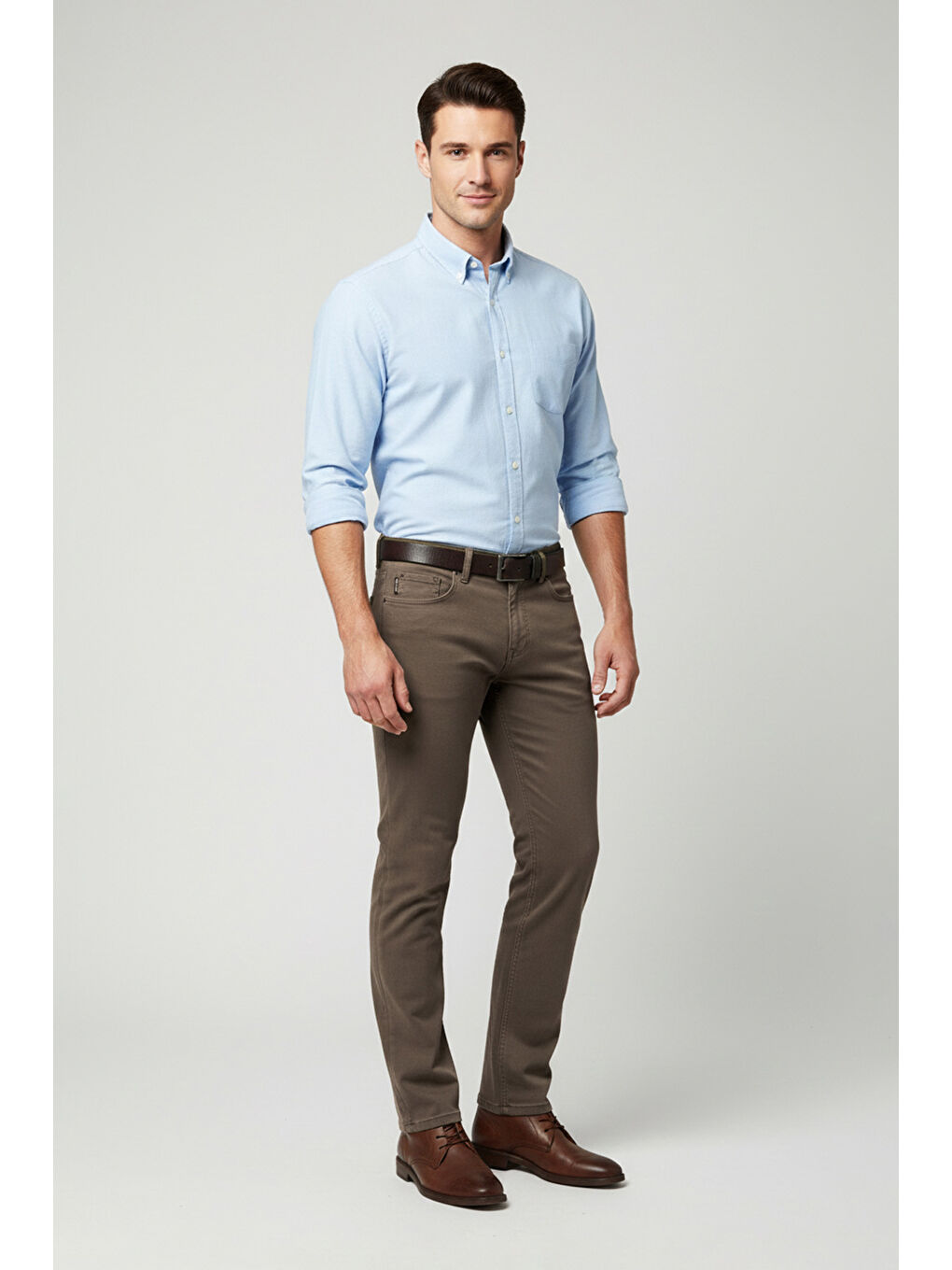 Bej Düğmeli Regular Fit Jean