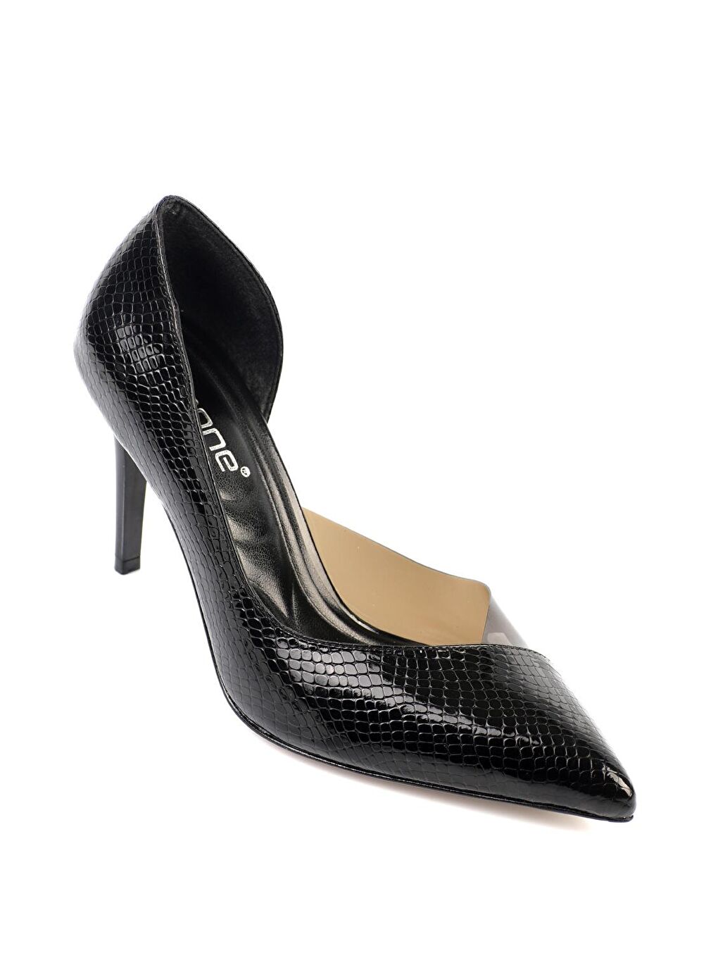 Siyah Orta Topuklu Yumuşak Pedli Taban Kadın Ayakkabı-2