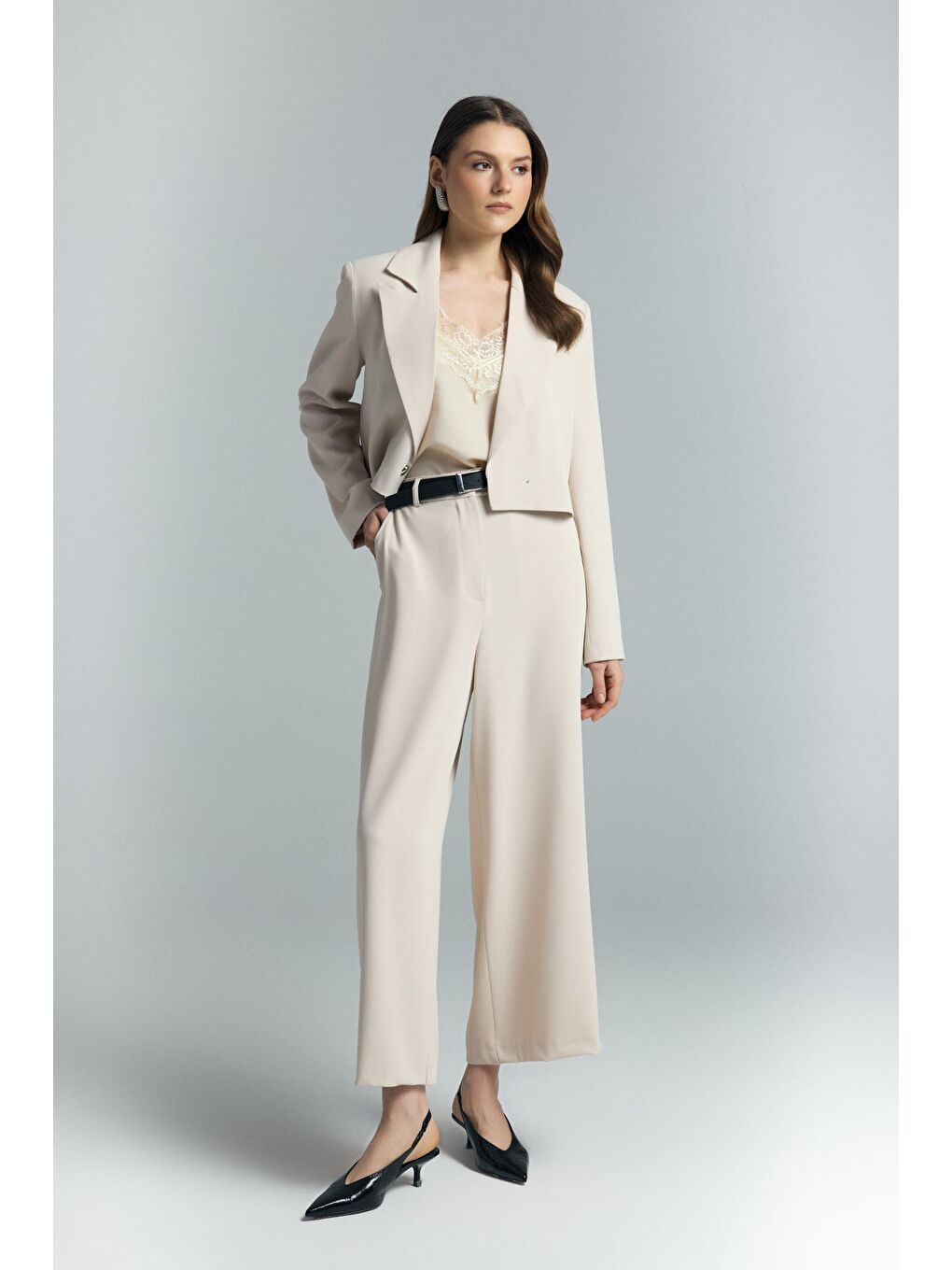 Mari Pantolon - Bej-4