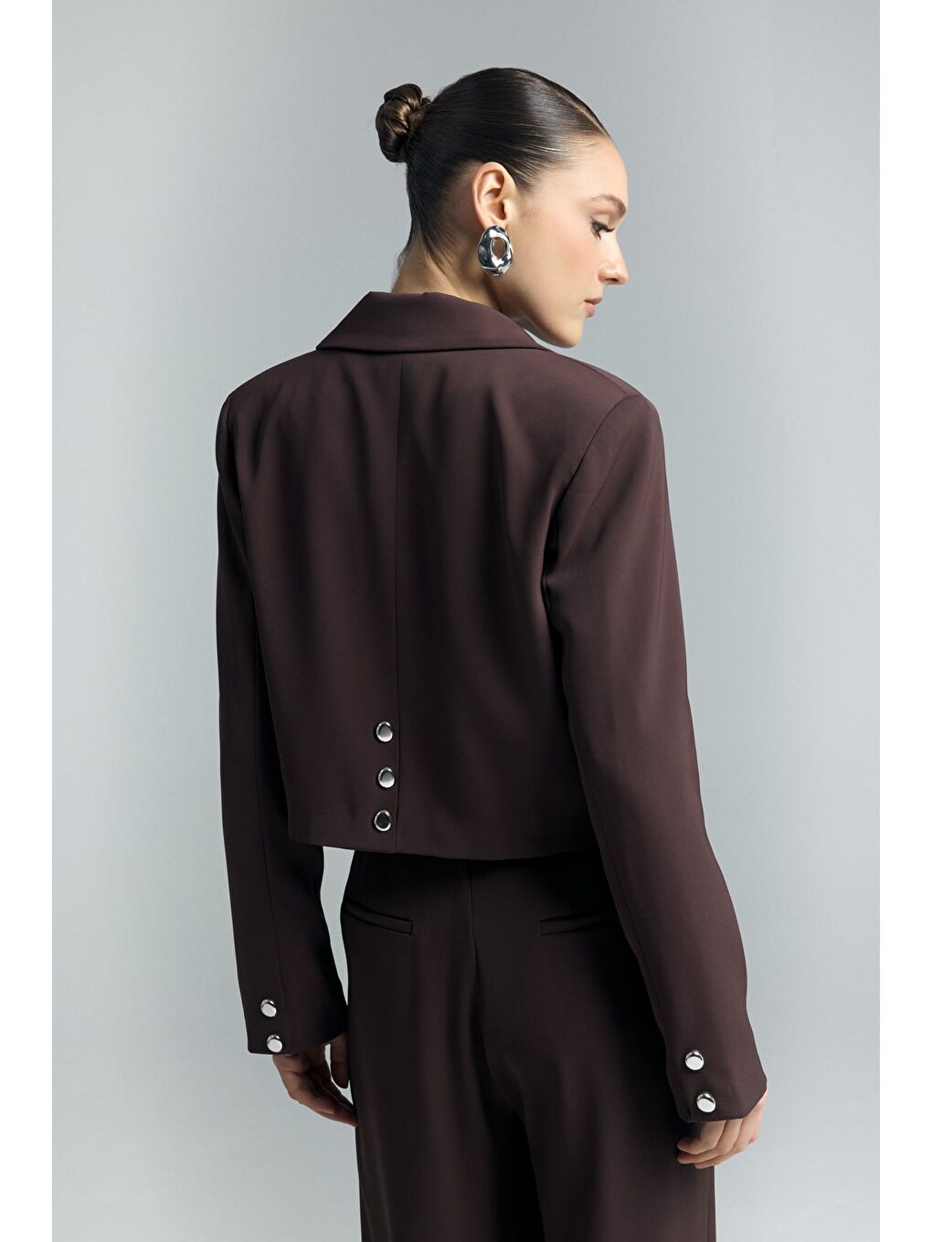 Kahverengi Mari Kısa Ceket - Kahve-7