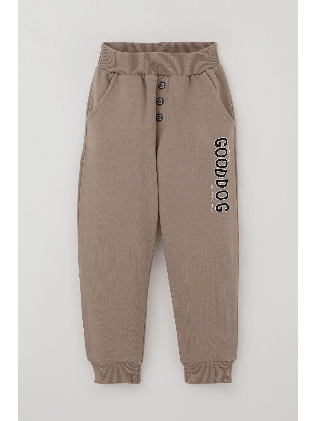 Erkek Bebek Eşofman Takımı Sevimli Köpekçikler Desenli Bej (9 Ay-3 Yaş)-6