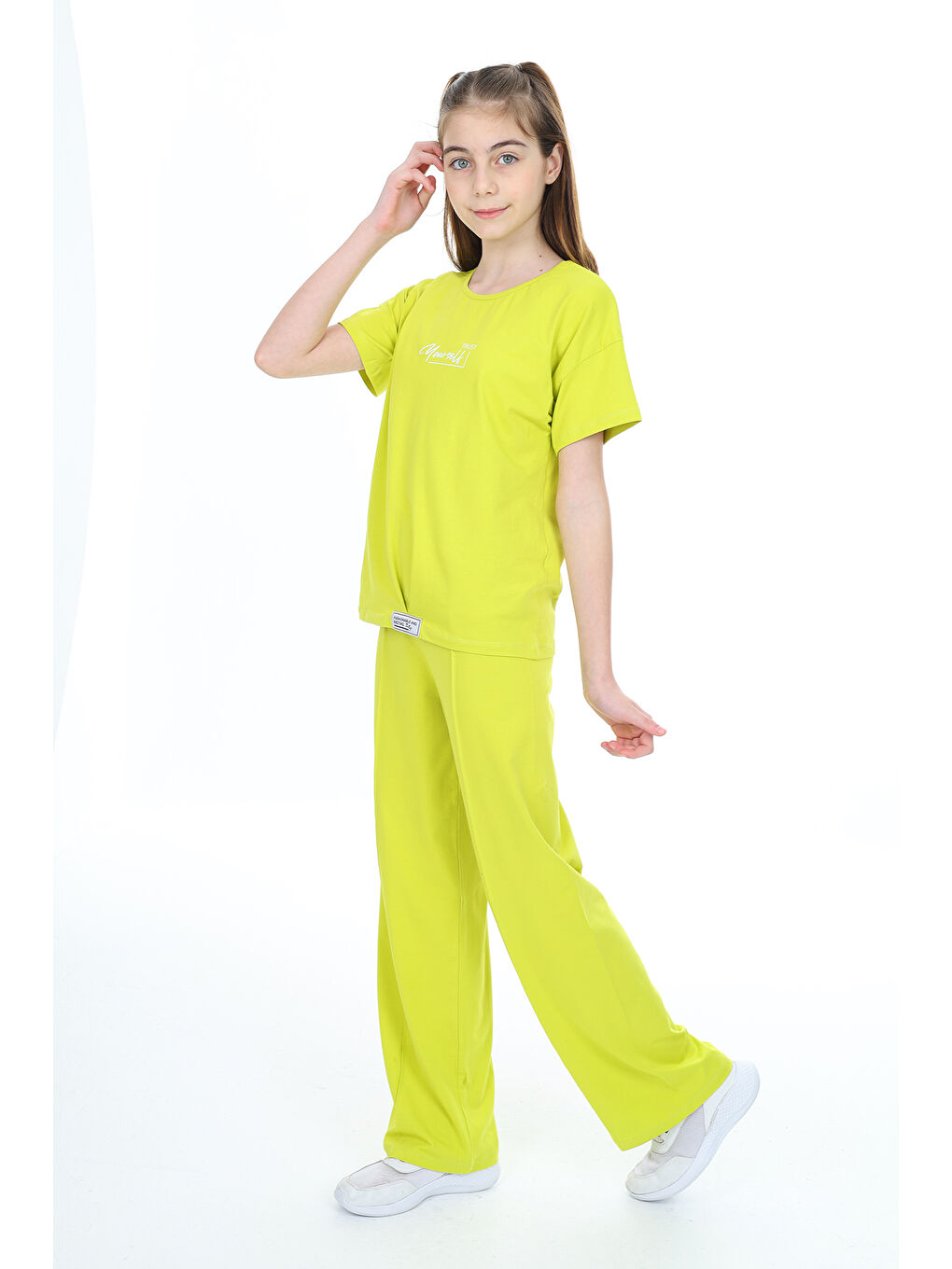 Yeşil Kız Çocuk Baskılı Eşofman Takım-1