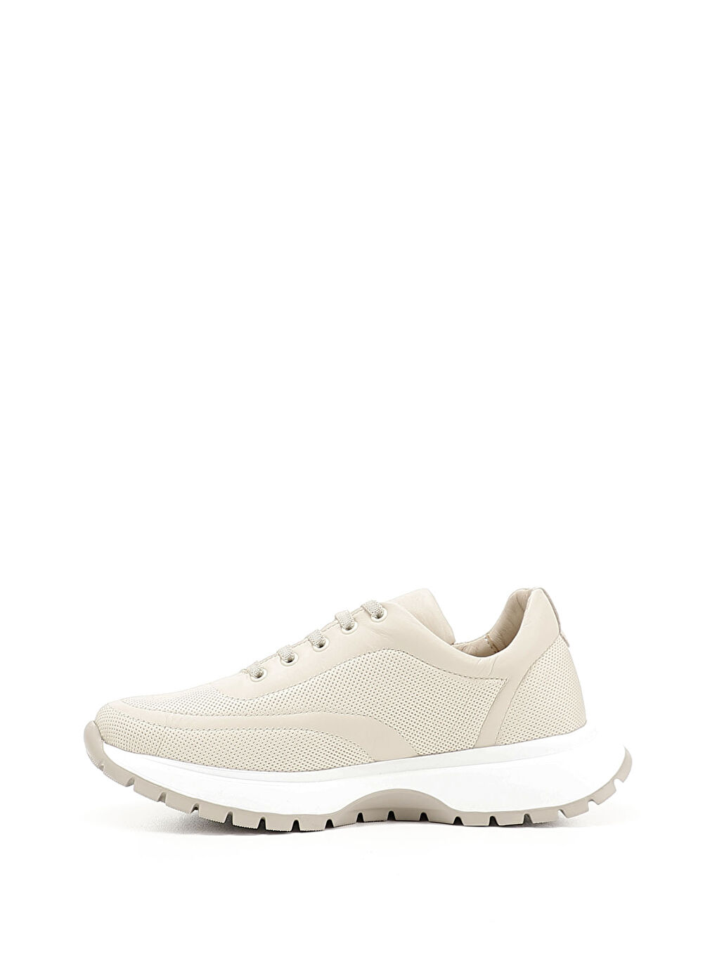 Bej Kadın BEJ-CAMEL Lastik Bağcıklı Hakiki Deri Sneaker-2