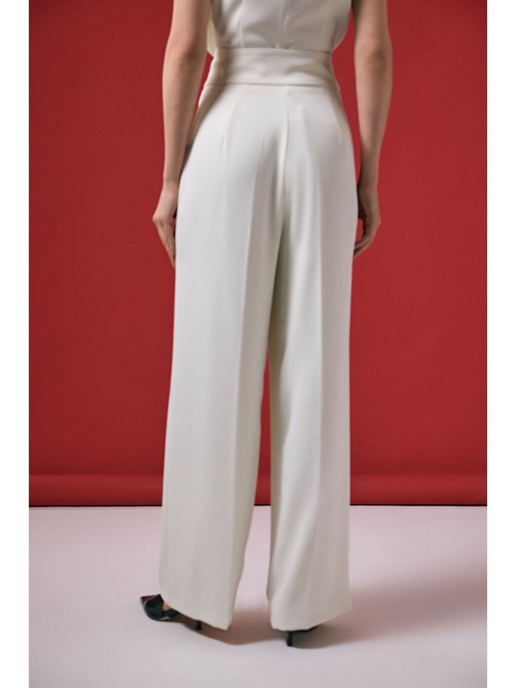 Talia Düğme Detaylı Pantolon - Ekru-6