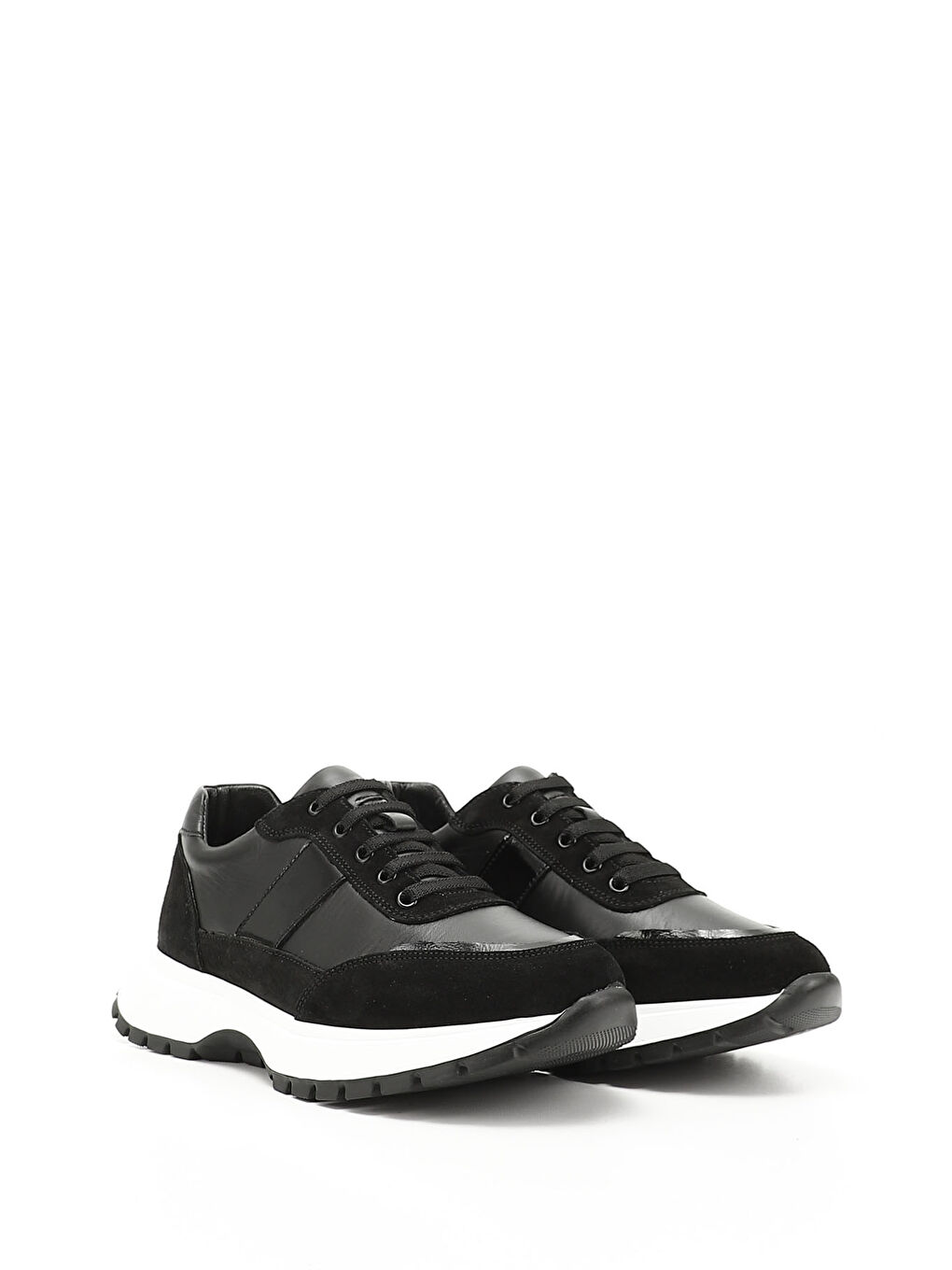 GÖNDERİ(R) Mor Kadın ZÜMRÜT-SİYAH Lastik Bağcıklı Hakiki Deri Sneaker - 1