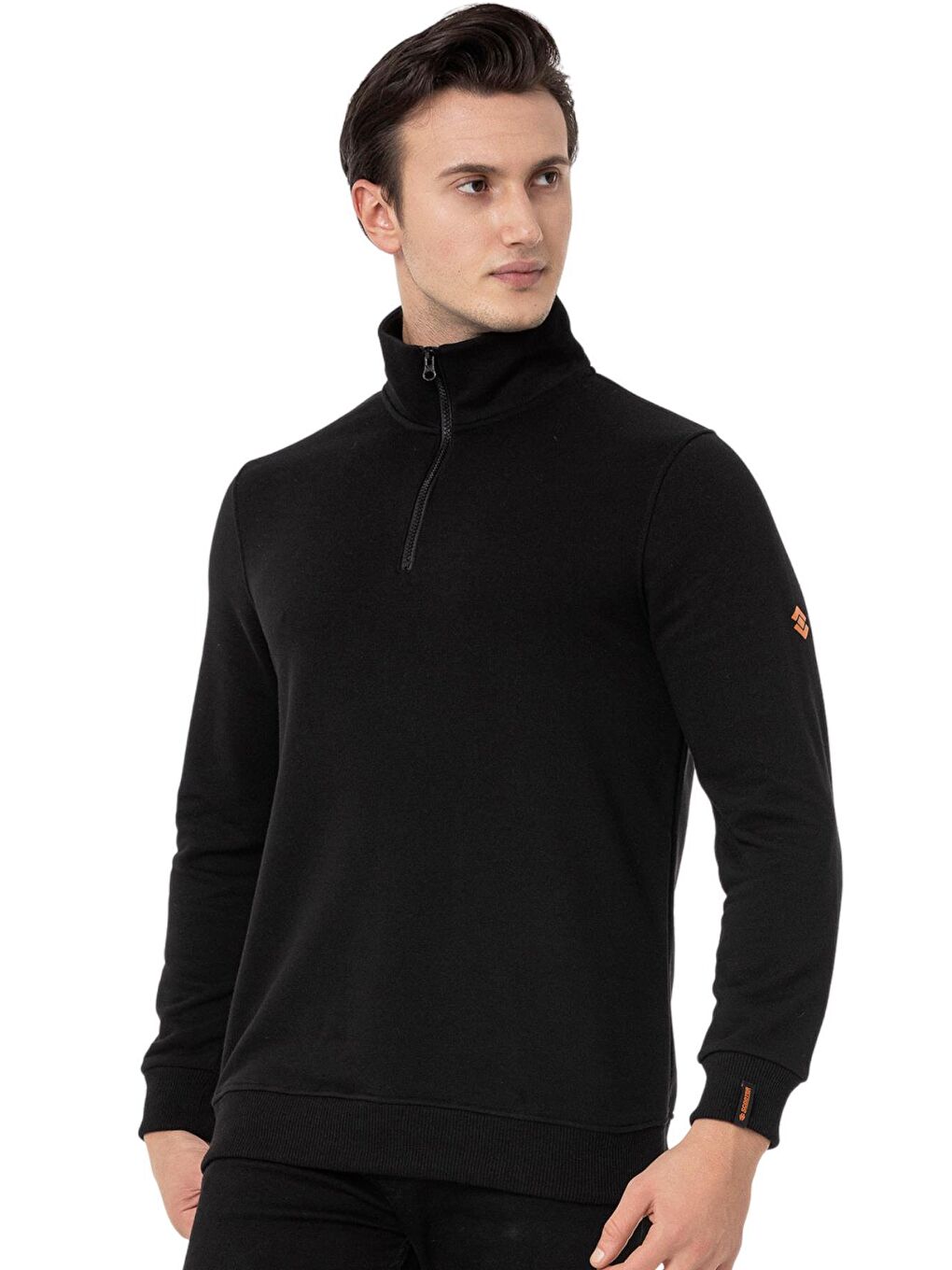 Scooter Yarım Fermuarlı Siyah Erkek Sweatshirt M1519TS