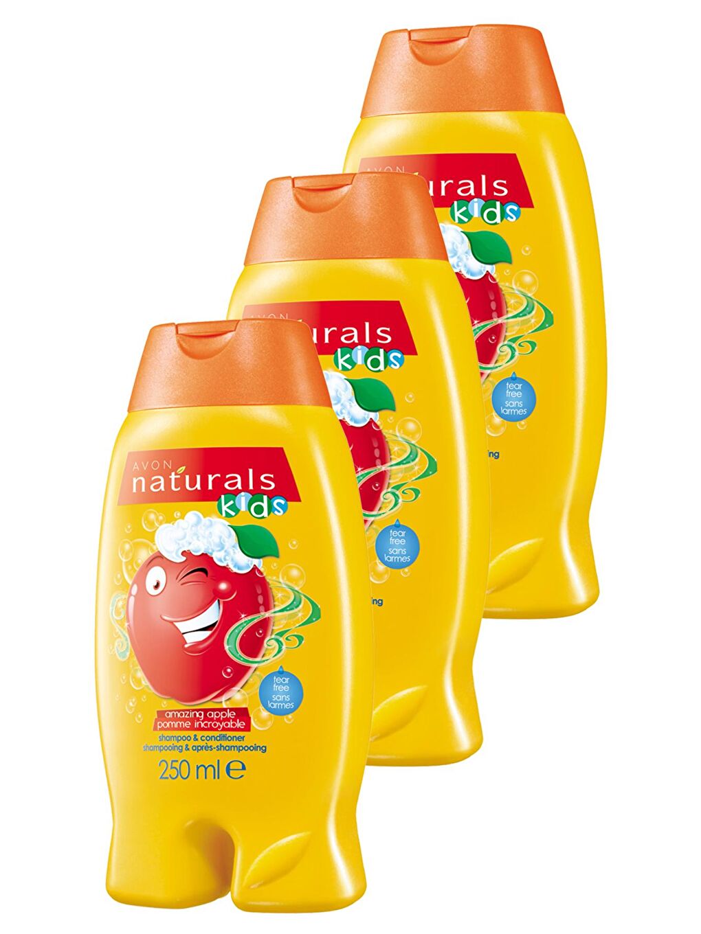 Elma Kokulu Göz Yakmayan Şampuan ve Saç Kremi 250 Ml. Üçlü Set