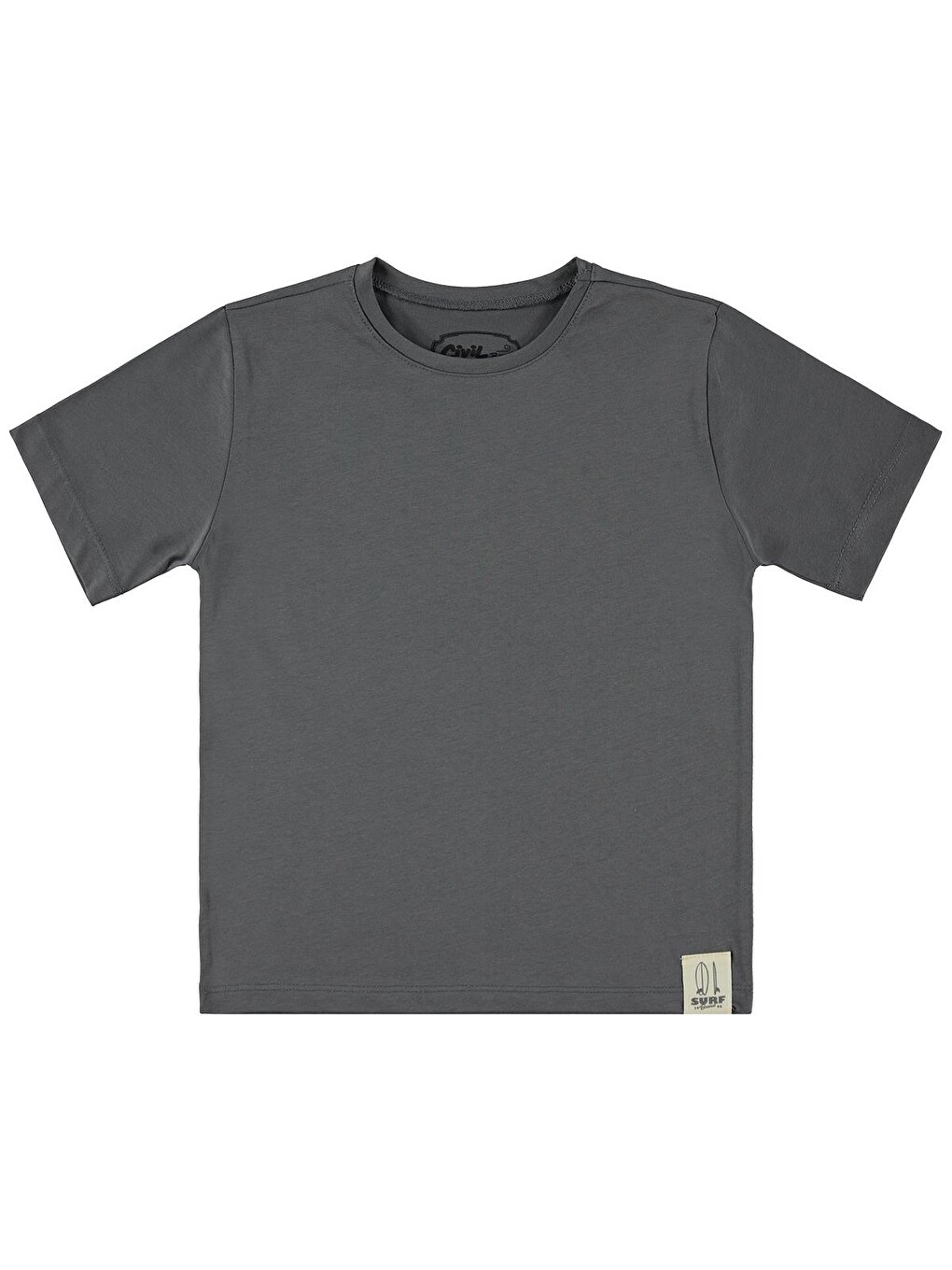 Boys Basic Surf Etiketli 6-9 Yaş Tişört - Gri