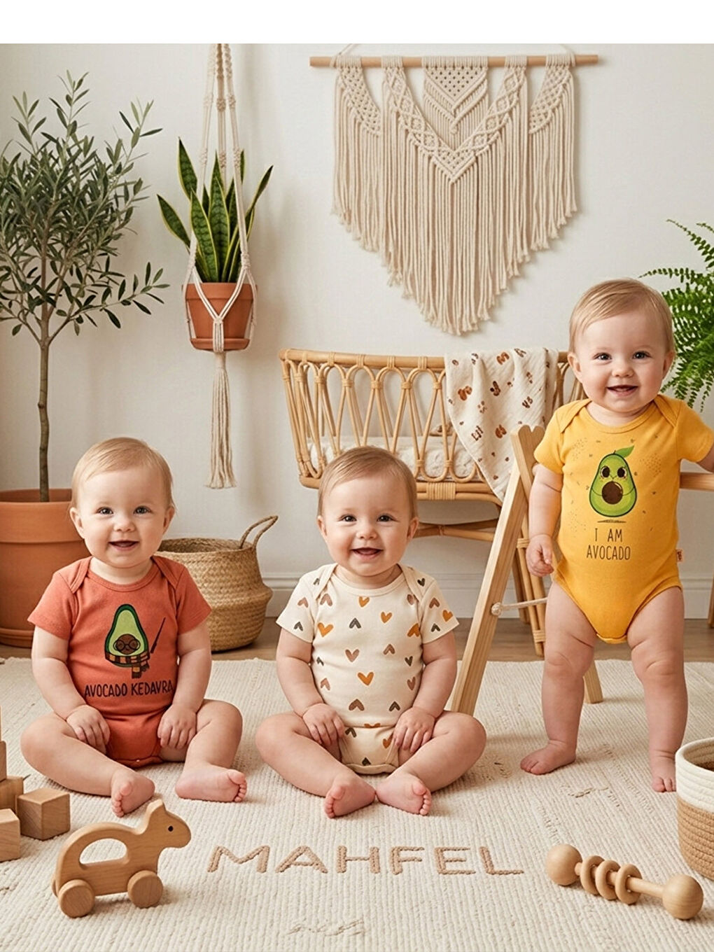 Pembe 3'Lü %100 Pamuklu Organik Baskılı Kısa Kollu Çıtçıtlı Bebek Body Zıbın 575-720-1