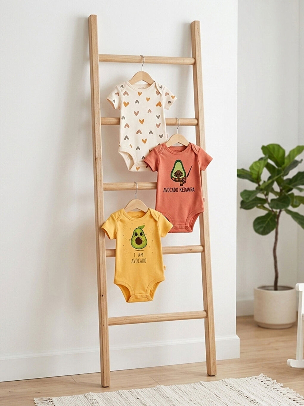 Pembe 3'Lü %100 Pamuklu Organik Baskılı Kısa Kollu Çıtçıtlı Bebek Body Zıbın 575-720-2