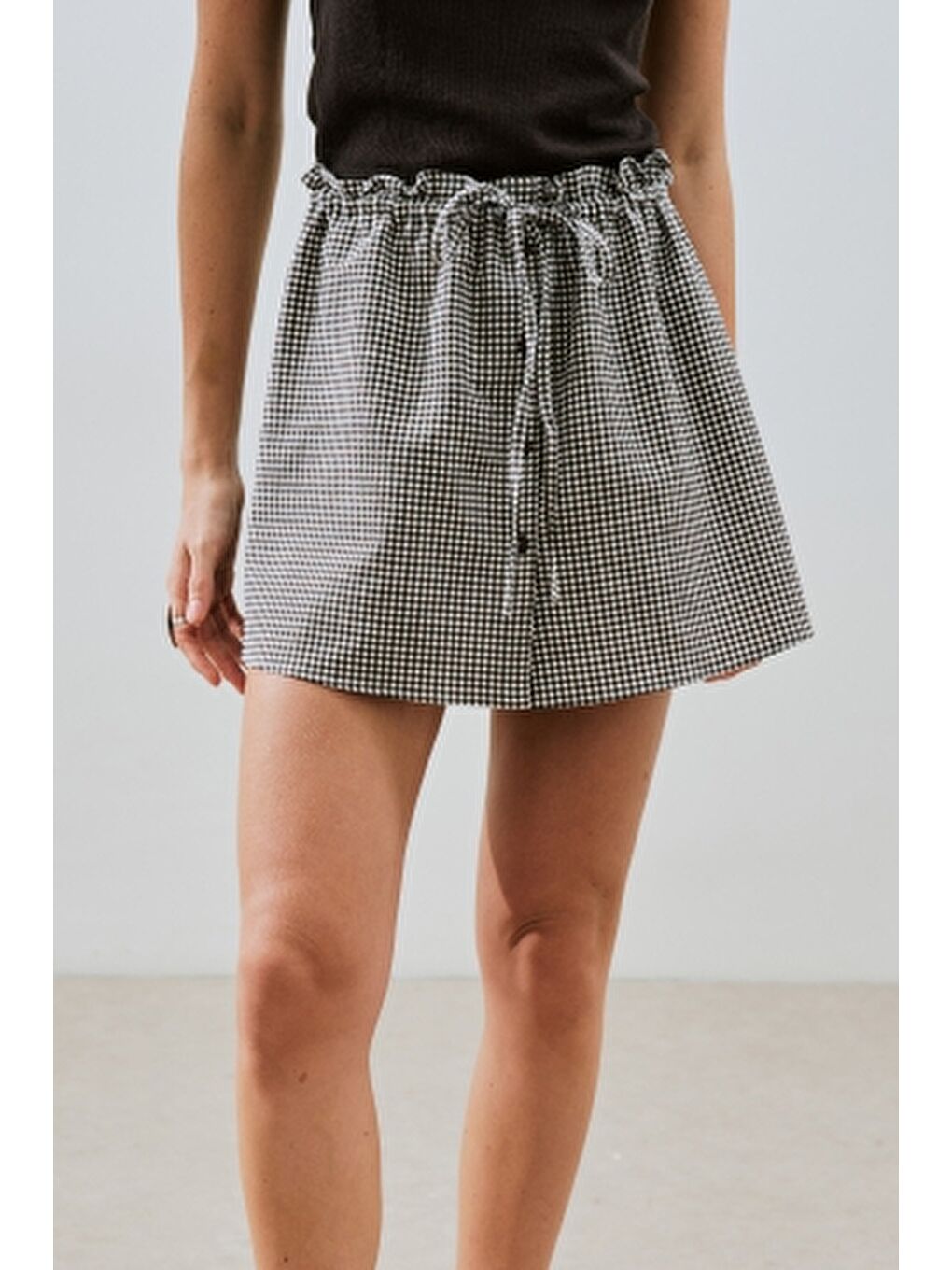 Pötikare Şort Etek Kahverengi-2