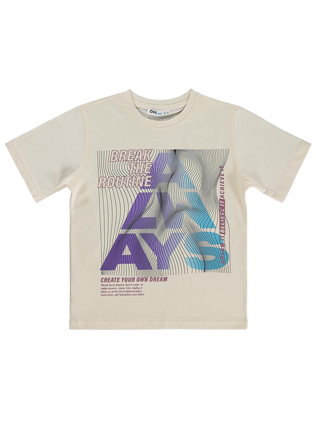 Boys Always Baskılı 10-13 Yaş Tişört - Ekru