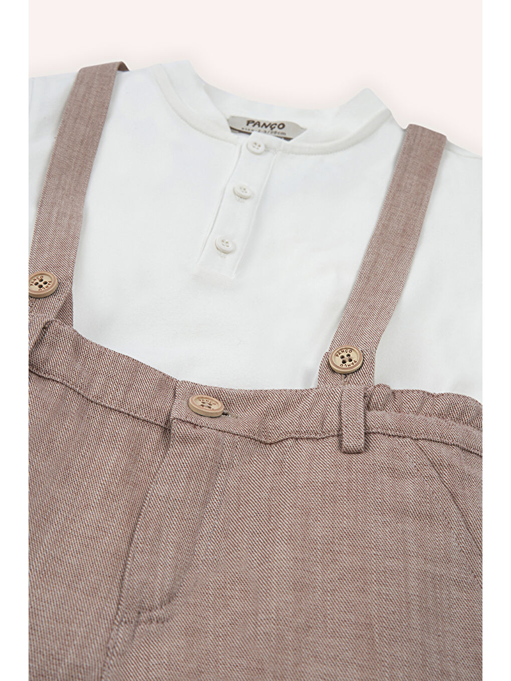 Kahverengi Erkek Çocuk 2'li Salopet Takımı Kahve-1