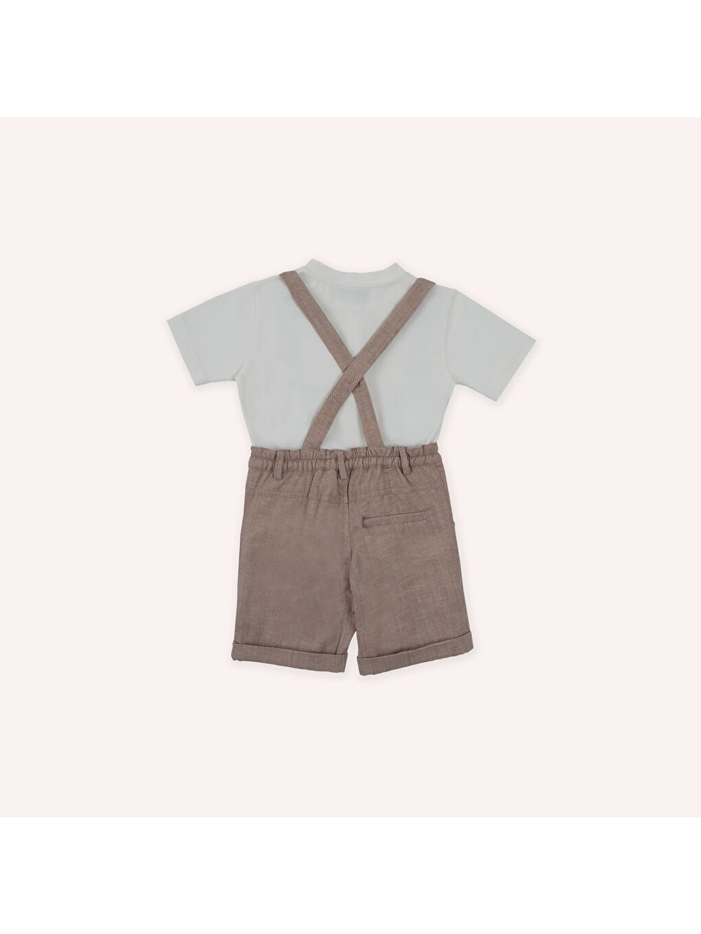 Kahverengi Erkek Çocuk 2'li Salopet Takımı Kahve-2