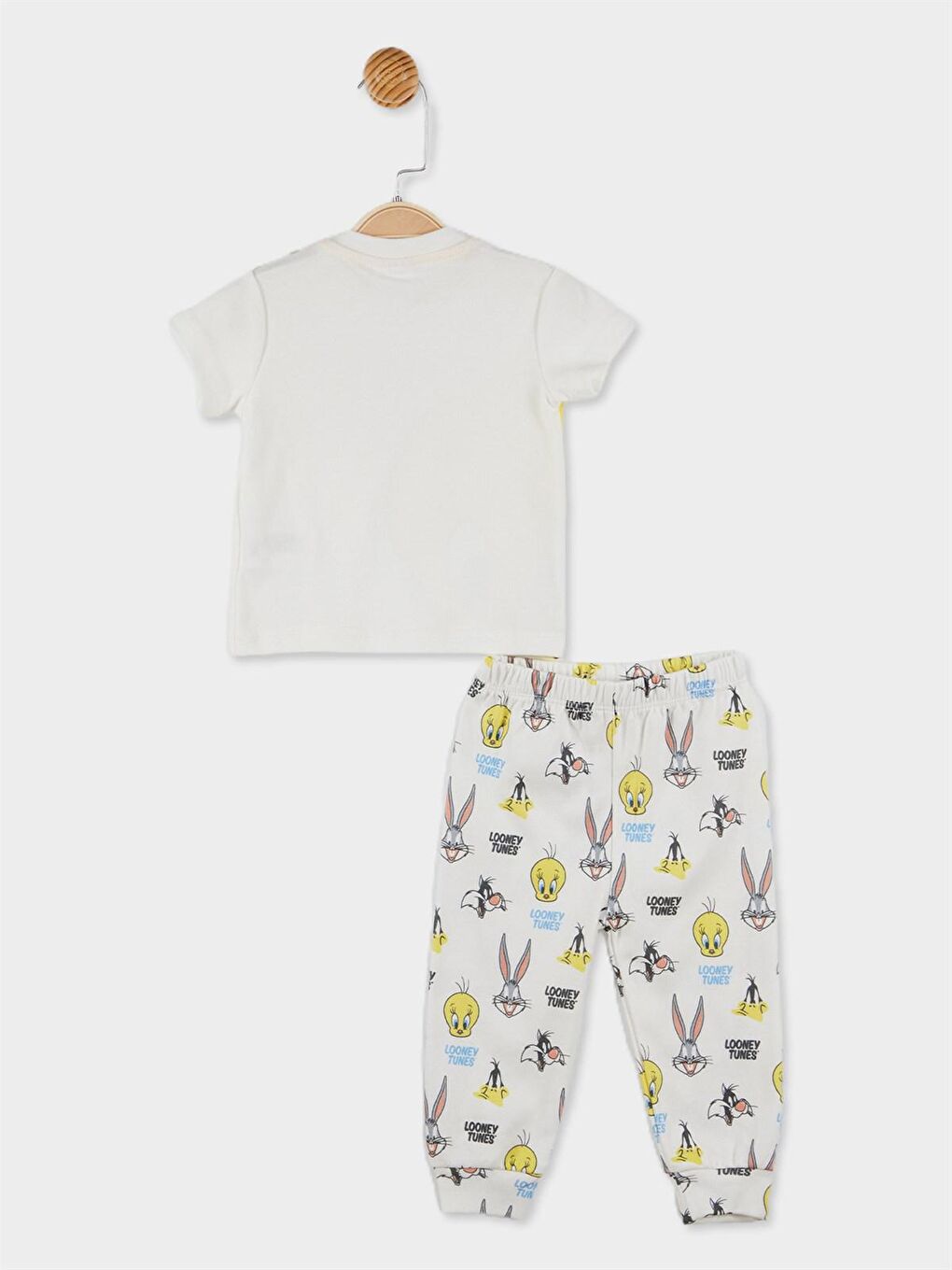 Ekru Looney Tunes Lisanslı Kız Bebek Pijama Takımı 20801-4