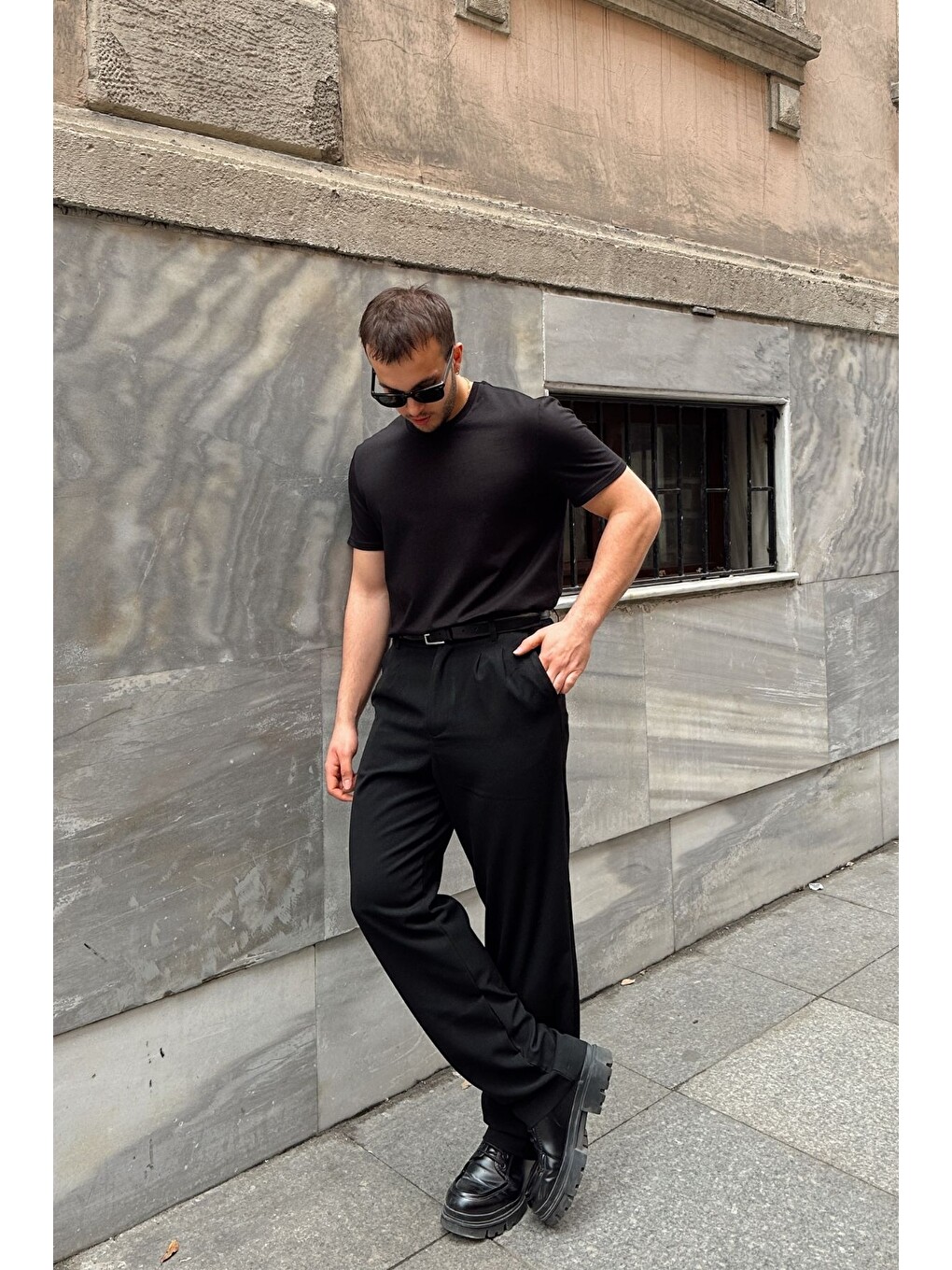Siyah Erkek Regular Fit Yüksek Kalite %100 Pamuk Basic Tişört 24/1-3