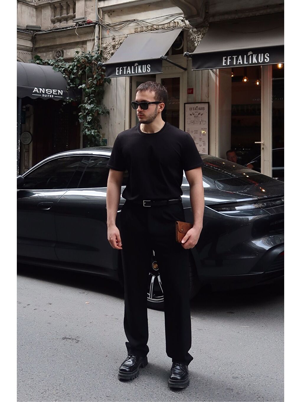 Siyah Erkek Regular Fit Yüksek Kalite %100 Pamuk Basic Tişört 24/1-4