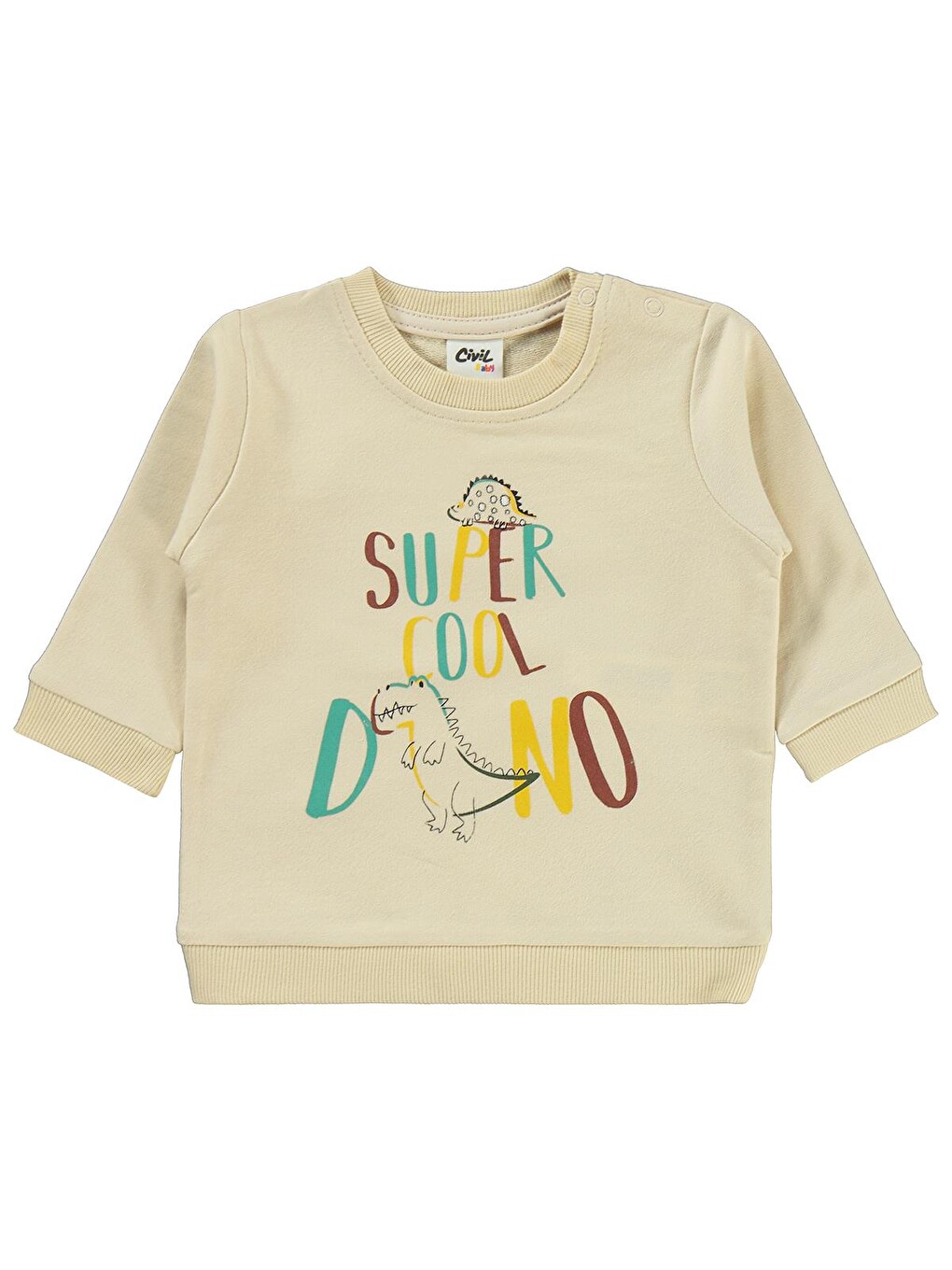 Baby Dıno Baskılı 6-18 Ay Takım - Bej-2