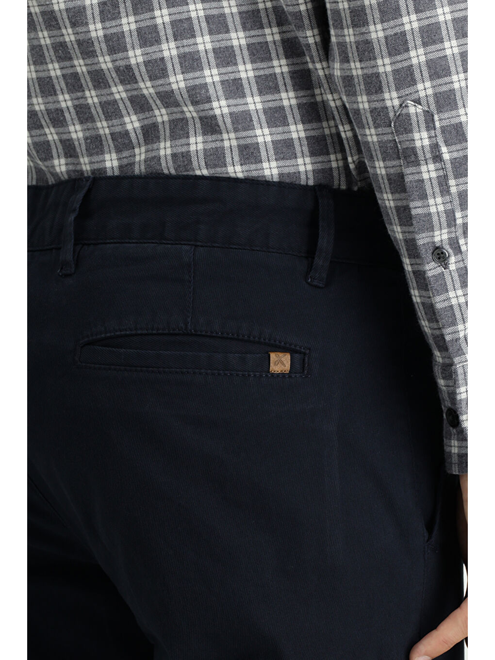 Lacivert Slim Fit Dar Kesim Elastanlı Kanvas / Chino Pantolon-4