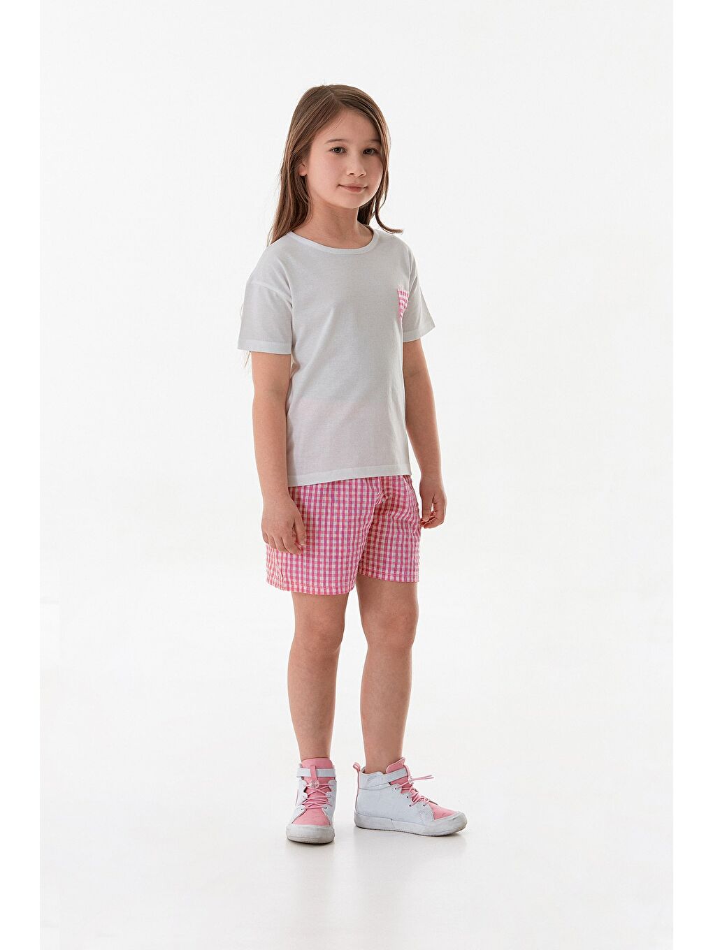 Pembe Pötikare Desenli Kız Çocuk Şortlu Takım-3