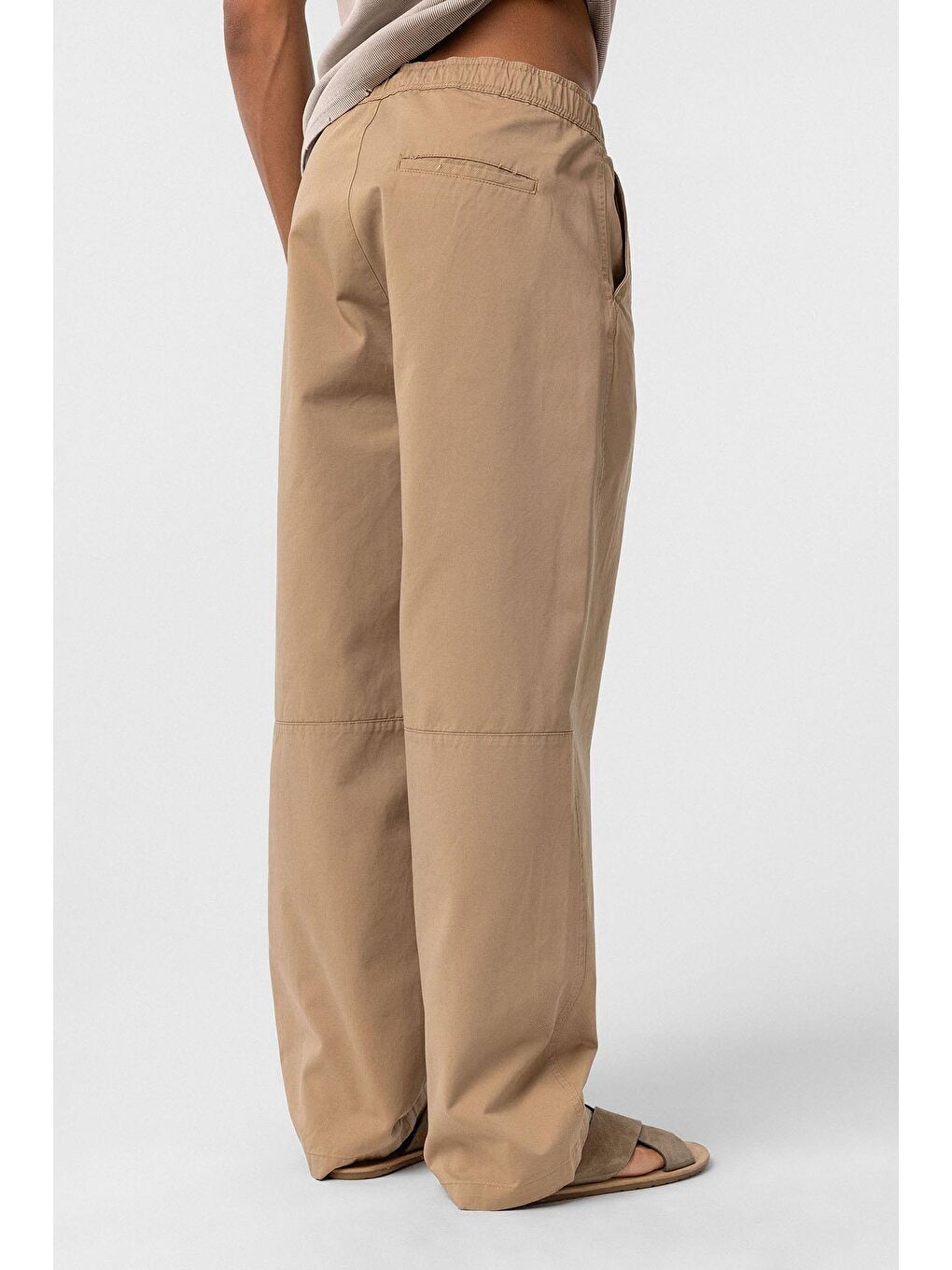 Kahverengi Yıkamalı Gabardin Baggy Erkek Pantolon Taba-4