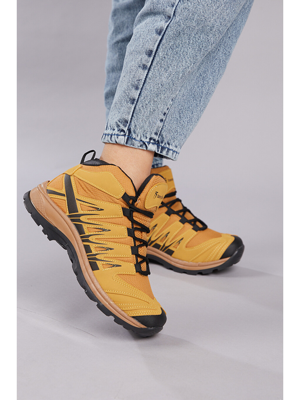 Kahverengi Unisex Camel Rahat Kalıp Bağcıklı Trekking Bot