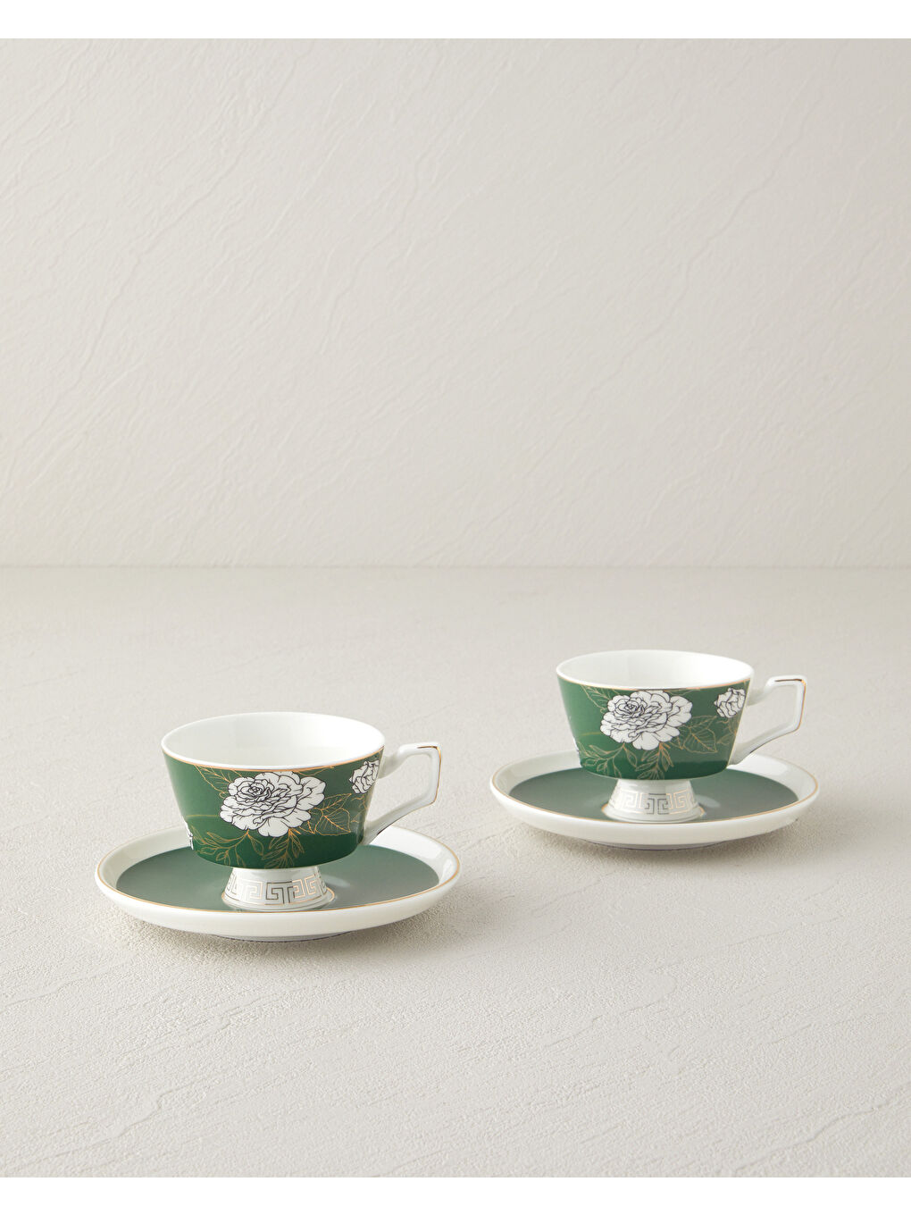 Evelina New Bone China 4 Parça 2 Kişilik Kahve Fincan Takımı 90 ml Koyu Yeşil