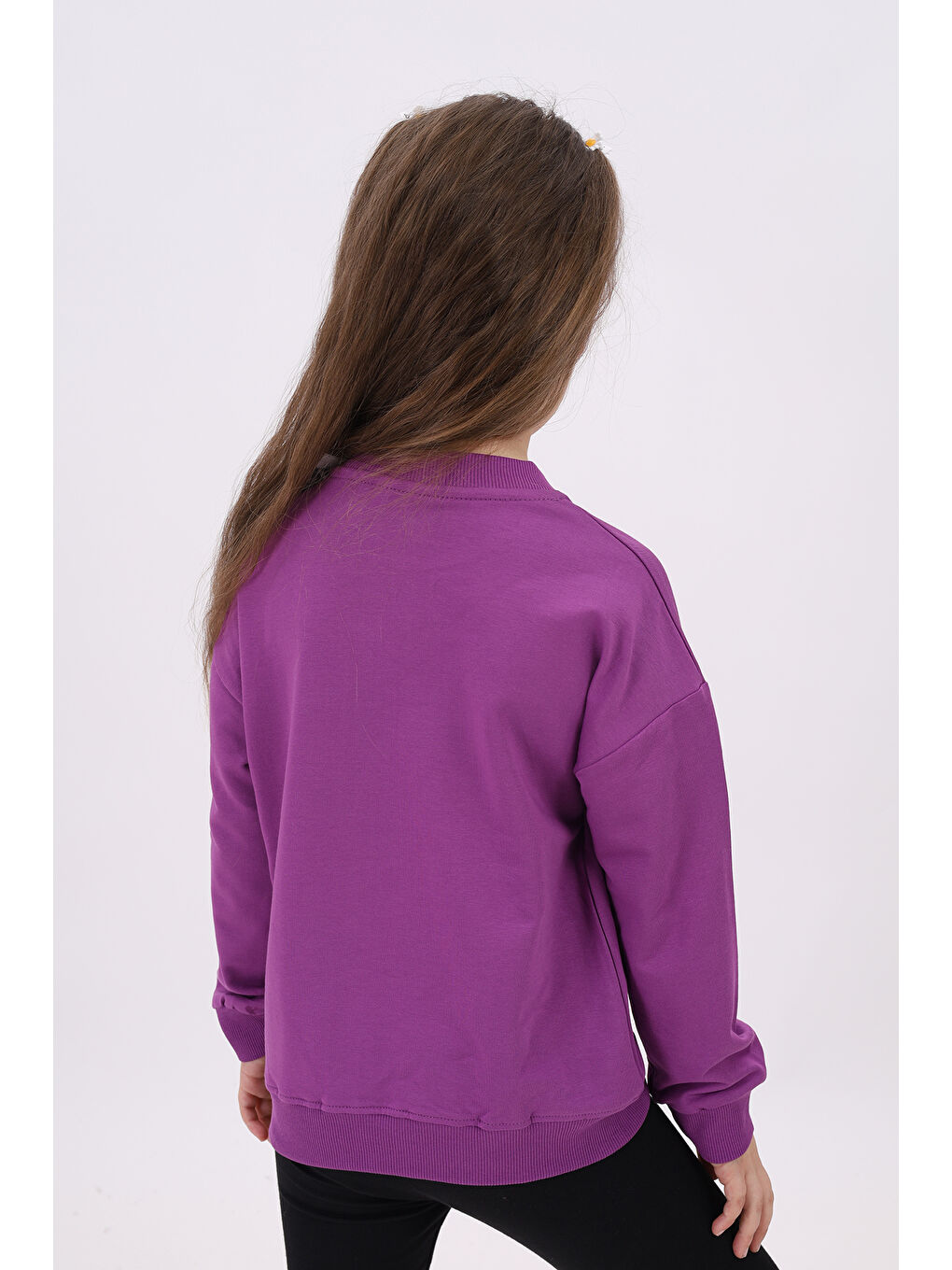 Toontoykids Mor Kız Çocuk Nakışlı Sweatshirt - 2
