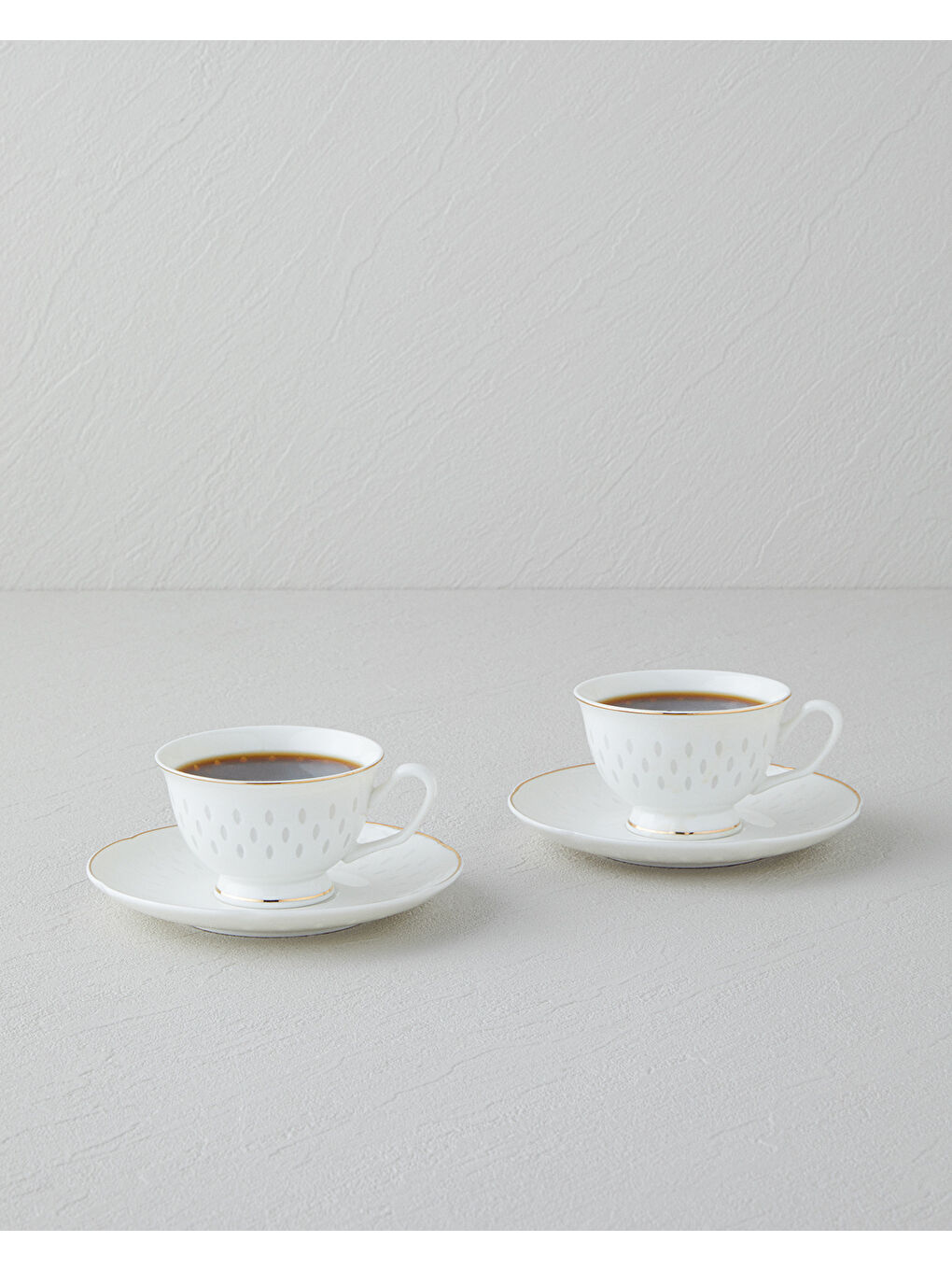 Sarı Flare New Bone China 4 Parça 2 Kişilik Kahve Fincan Takımı Gold