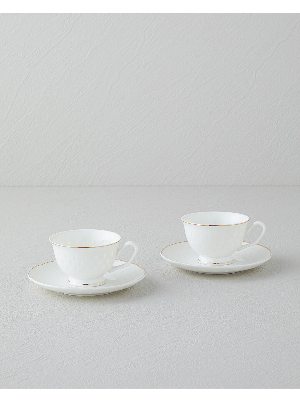 Sarı Flare New Bone China 4 Parça 2 Kişilik Kahve Fincan Takımı Gold-1