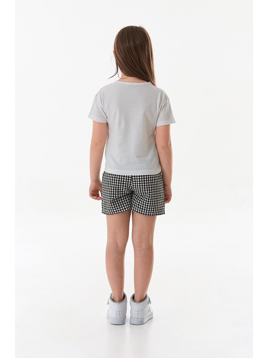 Siyah Pötikare Desenli Kız Çocuk Şortlu Takım-3