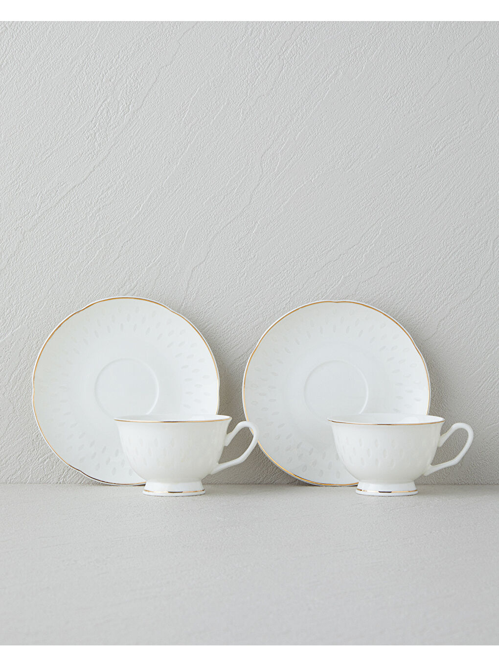 Sarı Flare New Bone China 4 Parça 2 Kişilik Kahve Fincan Takımı Gold-2