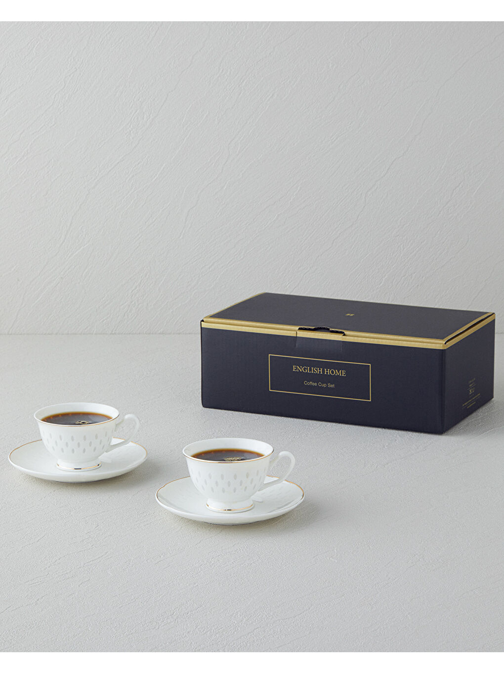 Sarı Flare New Bone China 4 Parça 2 Kişilik Kahve Fincan Takımı Gold-5