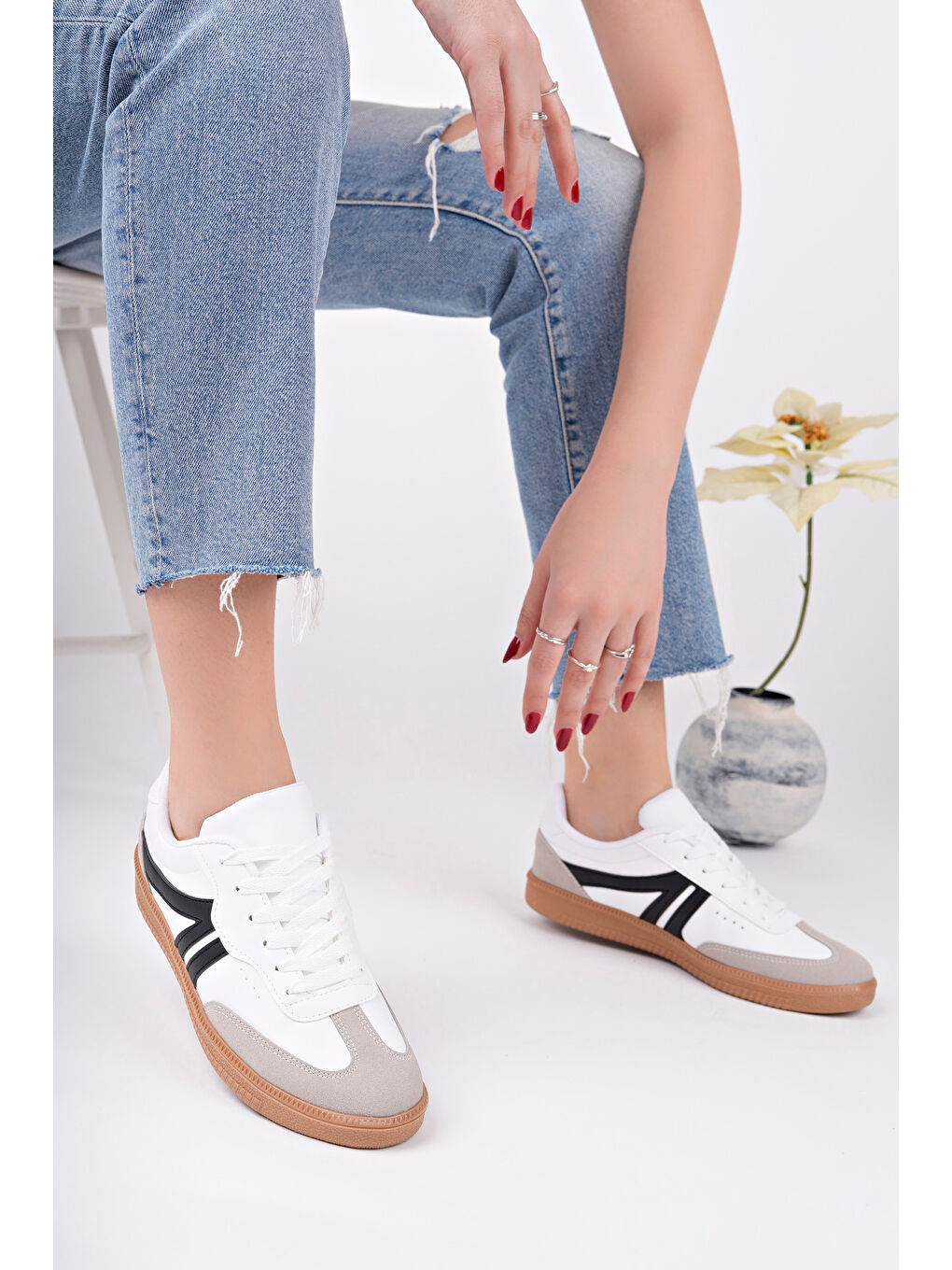 Beyaz Sneaker Günlük Ayakkabı-3