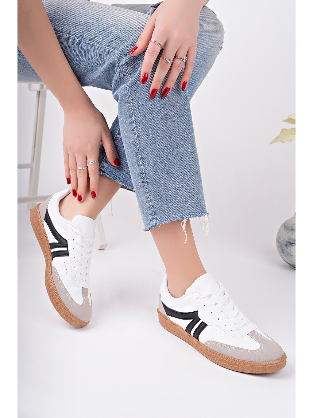Beyaz Sneaker Günlük Ayakkabı-4