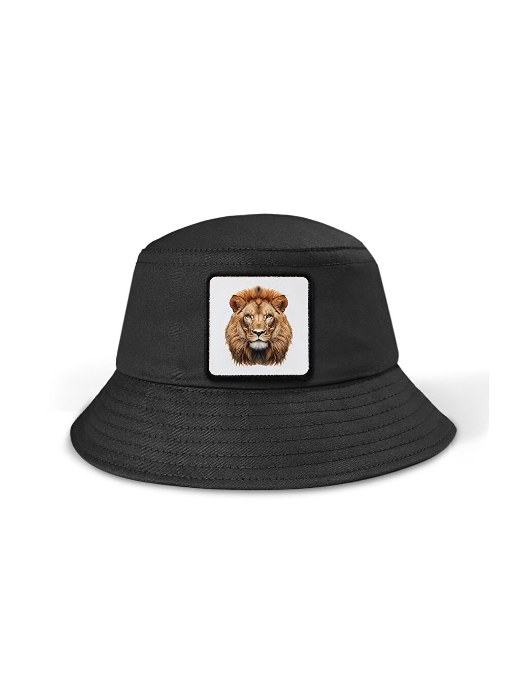 Aslan Logolu Bucket Siyah Şapka