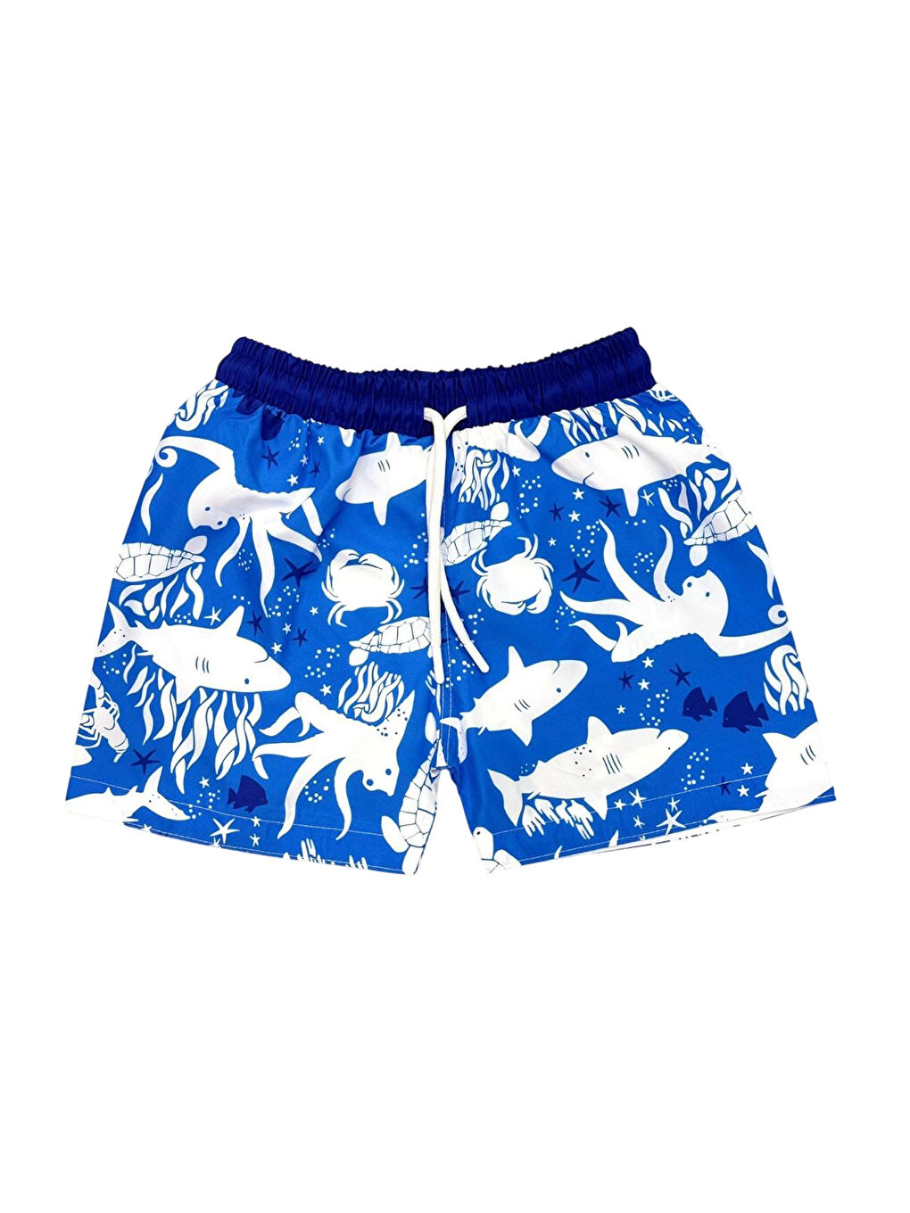 Lacivert Paraşüt Kumaş Çocuk Deniz Şortları