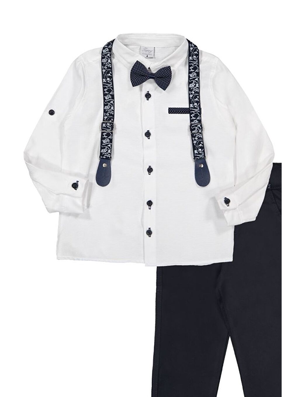 Beyaz Oxford Gömlek Uzun Pantolon Erkek Çocuk Takımı MNK0302-1