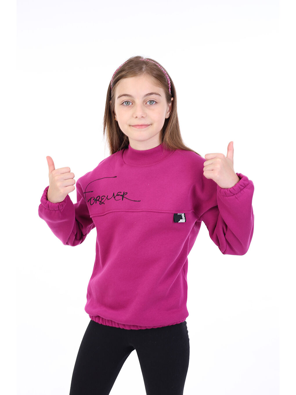 Mürdüm Kız Çocuk Baskılı Sweatshirt