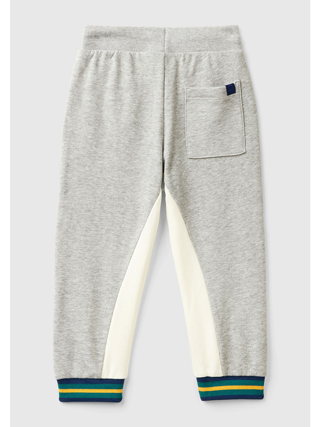 Erkek Çocuk Gri Melanj Logo Etiketli Beli Lastikli Büzgü İpli Eşofman Altı-1