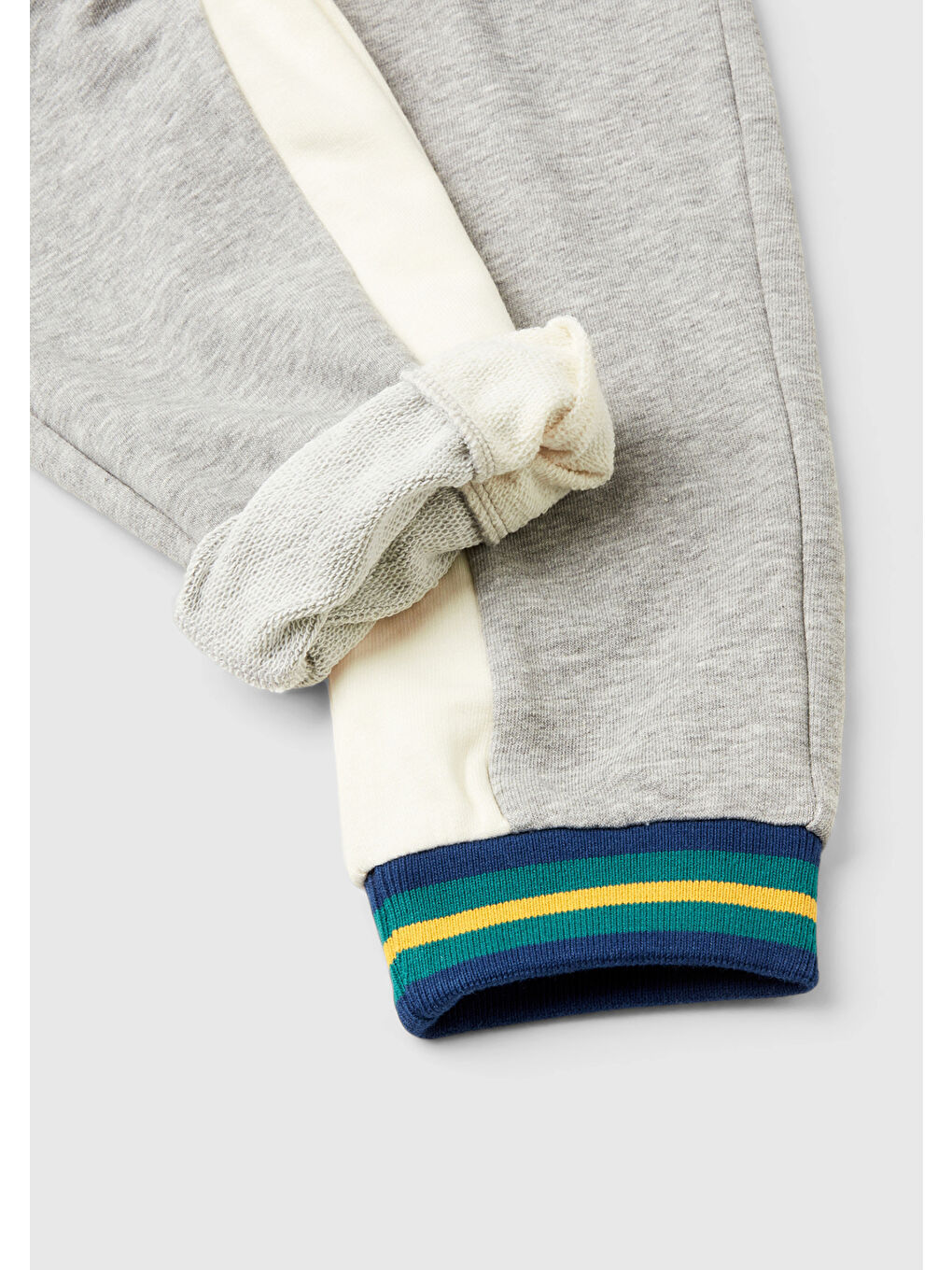 Erkek Çocuk Gri Melanj Logo Etiketli Beli Lastikli Büzgü İpli Eşofman Altı-2