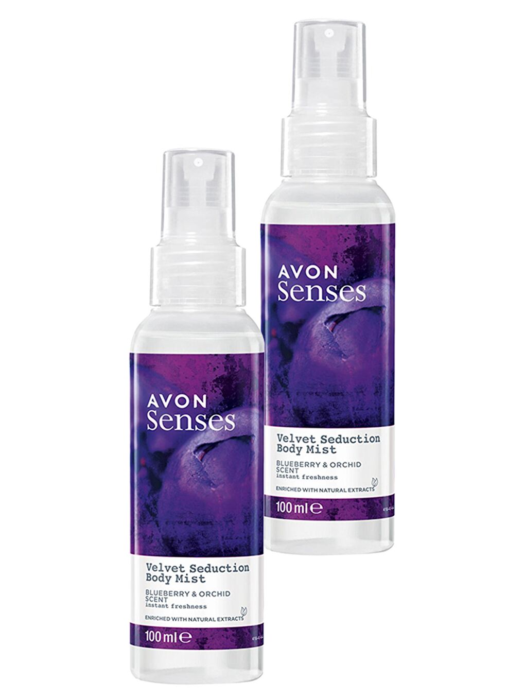 AVON Renksiz Velvet Seduction Yaban Mersini ve Orkide Kokulu Vücut Spreyi 100 Ml. İkili Set