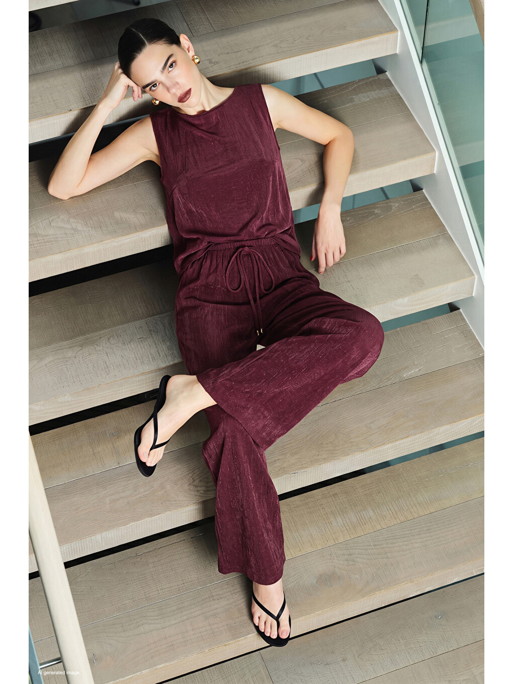 Glow Pantolon - Bordo