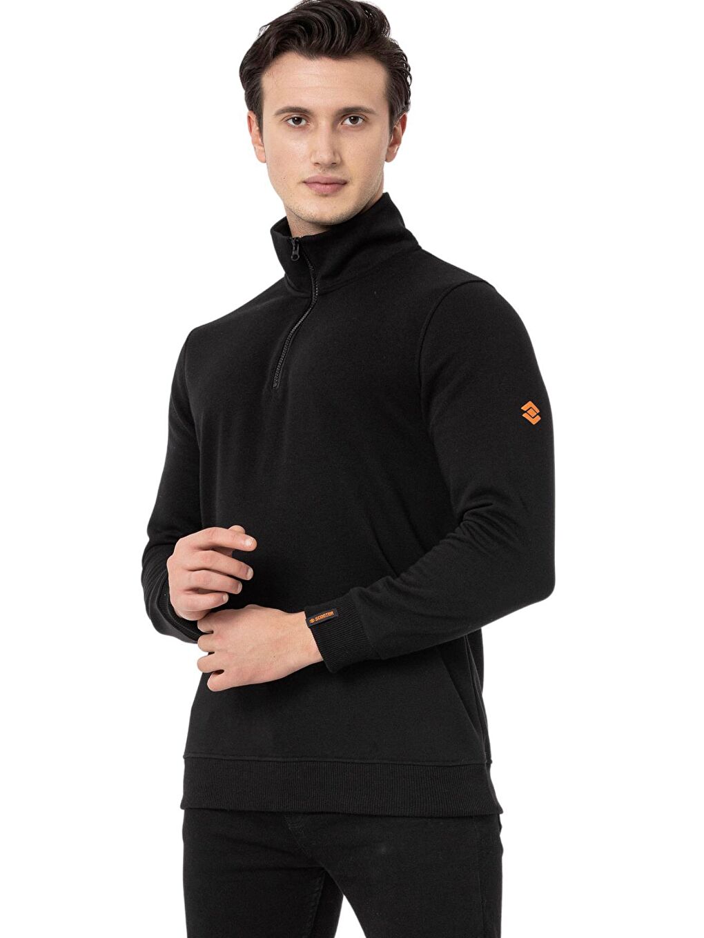 Scooter Yarım Fermuarlı Siyah Erkek Sweatshirt M1519TS - 1