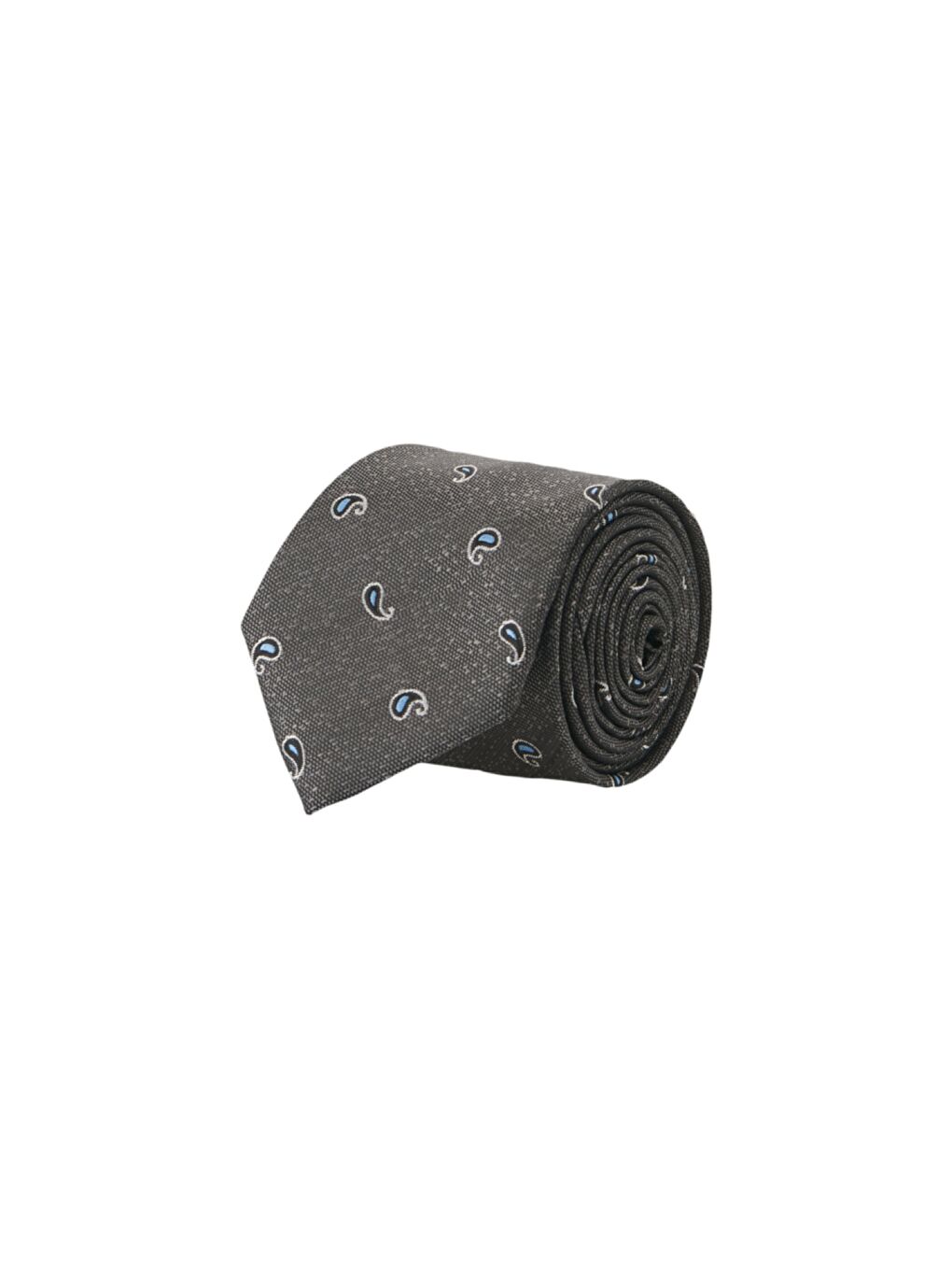 Gri Erkek Füme Desenli Klasik Kravat