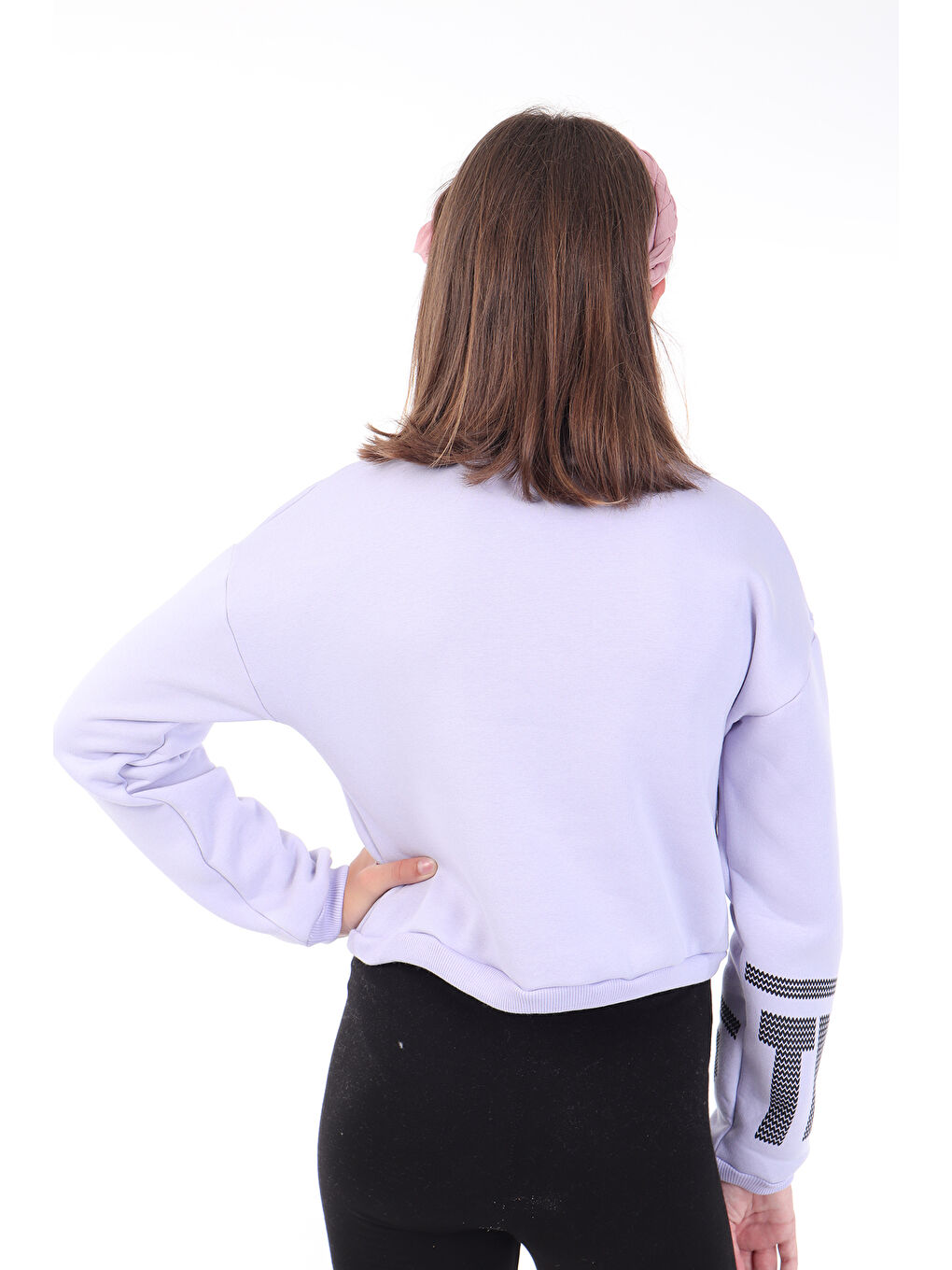 Lila Kız Çocuk Baskılı Sweatshirt-2