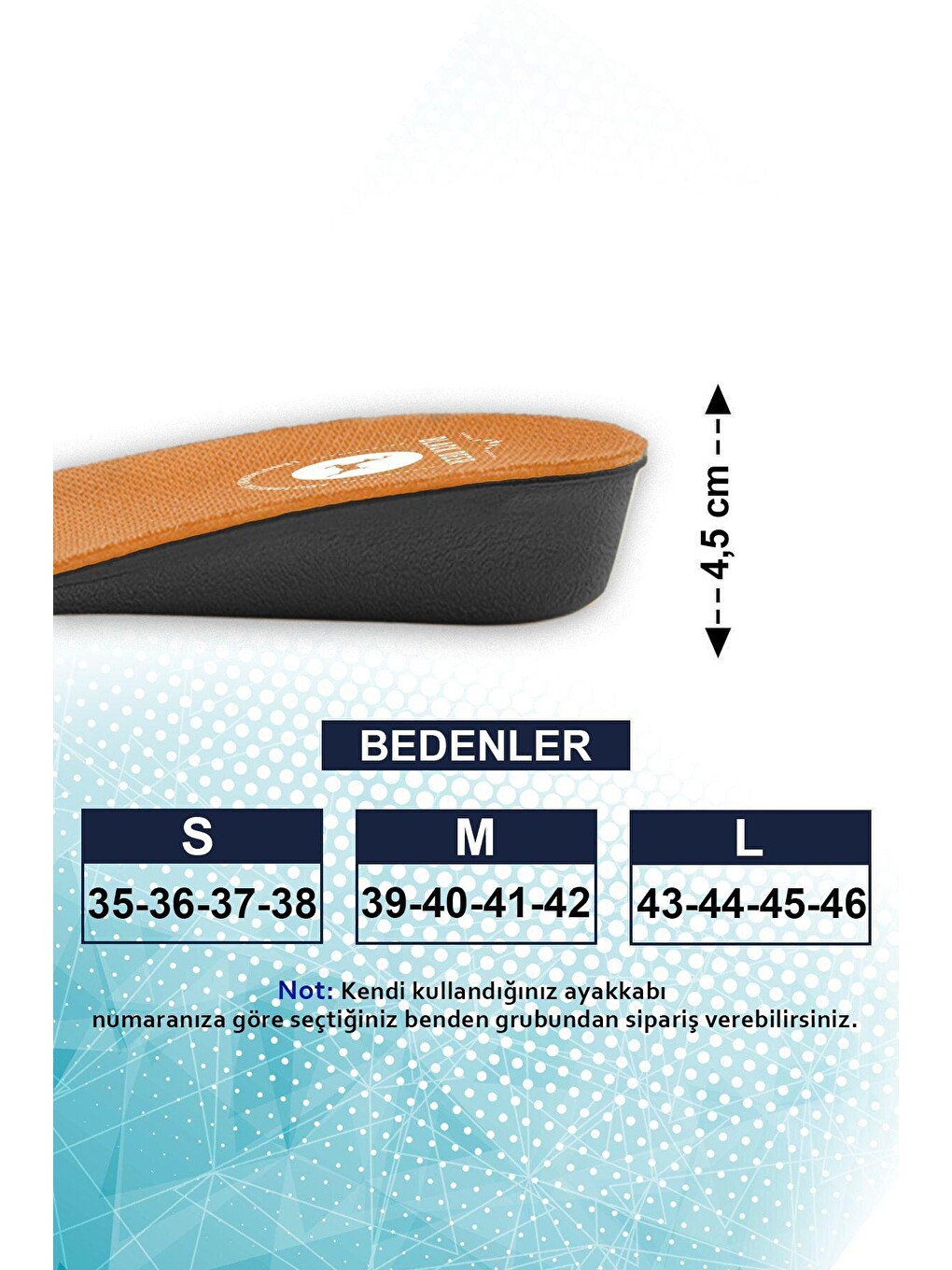 Extender 4,5 Cm Siyah Boy Uzatıcı Tabanlık Kahverengi-1
