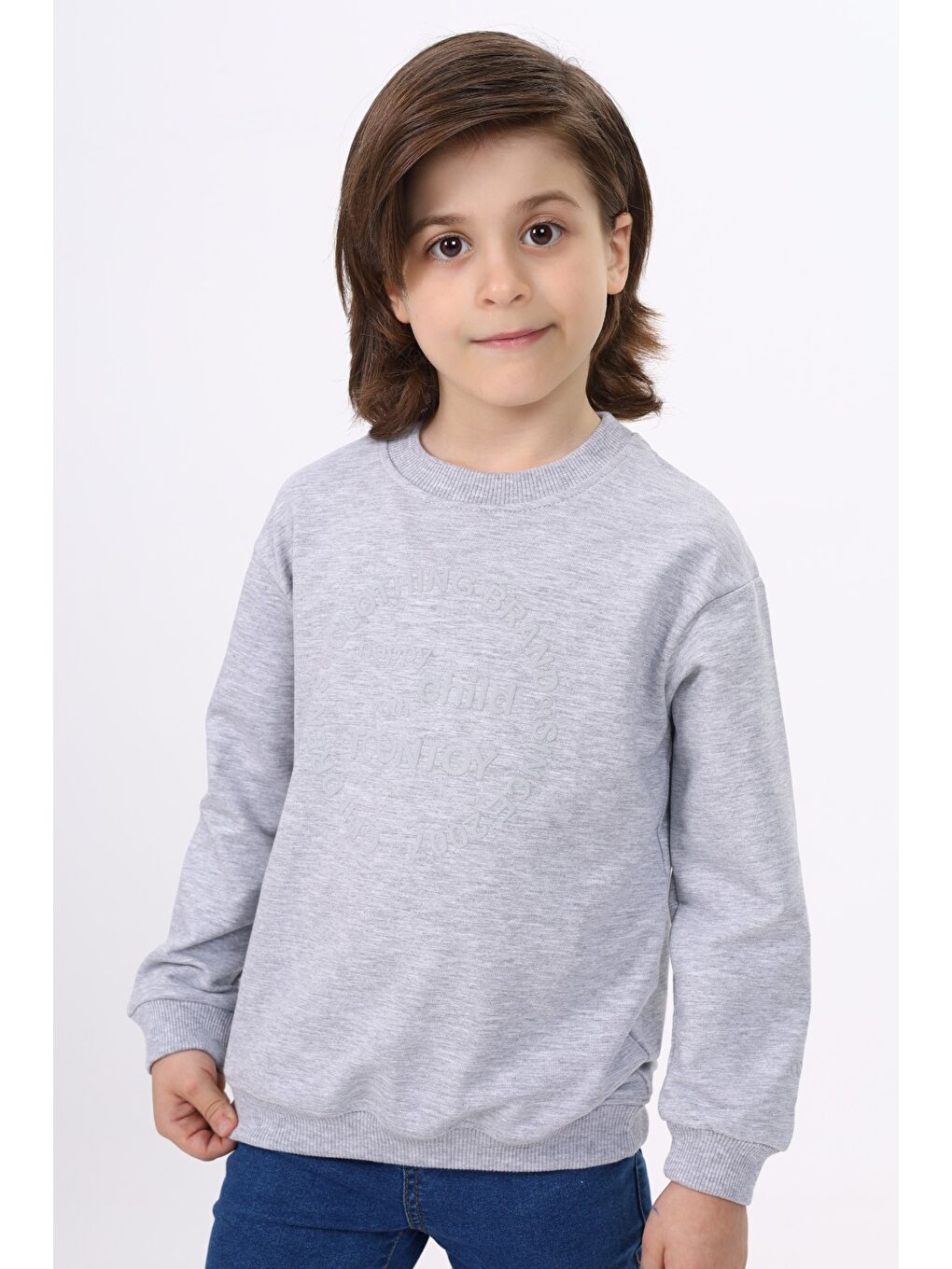 Toontoykids Gri Erkek Çocuk Baskılı Sweatshirt