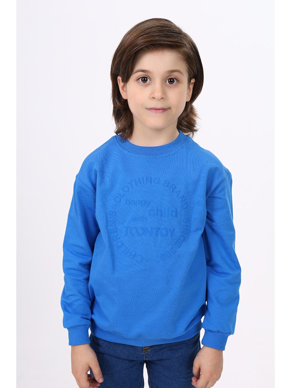 Toontoykids Mavi Erkek Çocuk Baskılı Sweatshirt